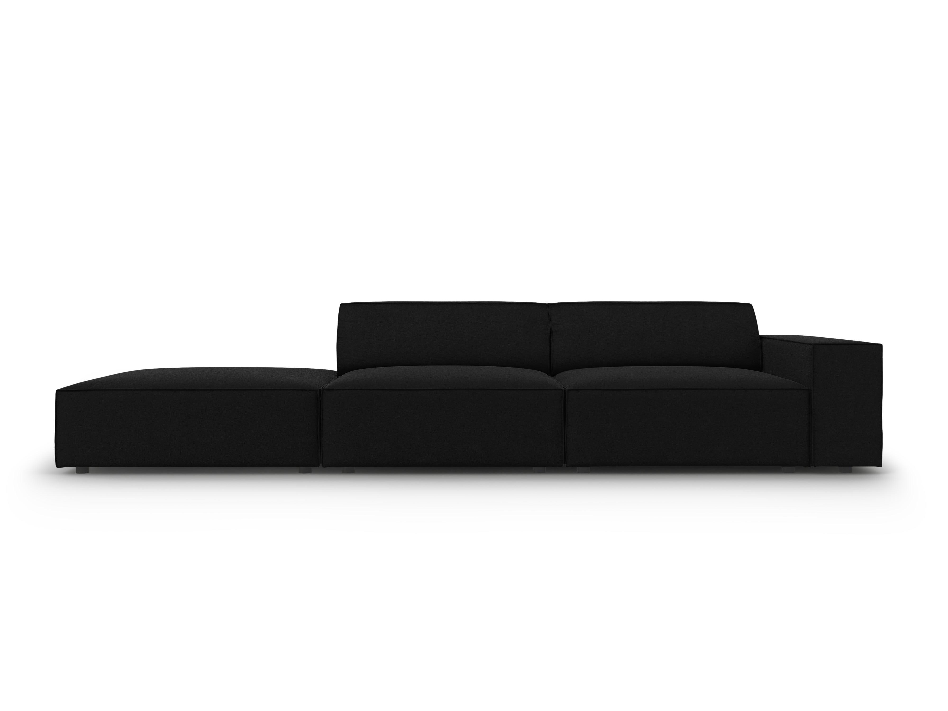 Sofa aksamitna lewostronna 3-osobowa JODIE czarny Micadoni Eye on Design