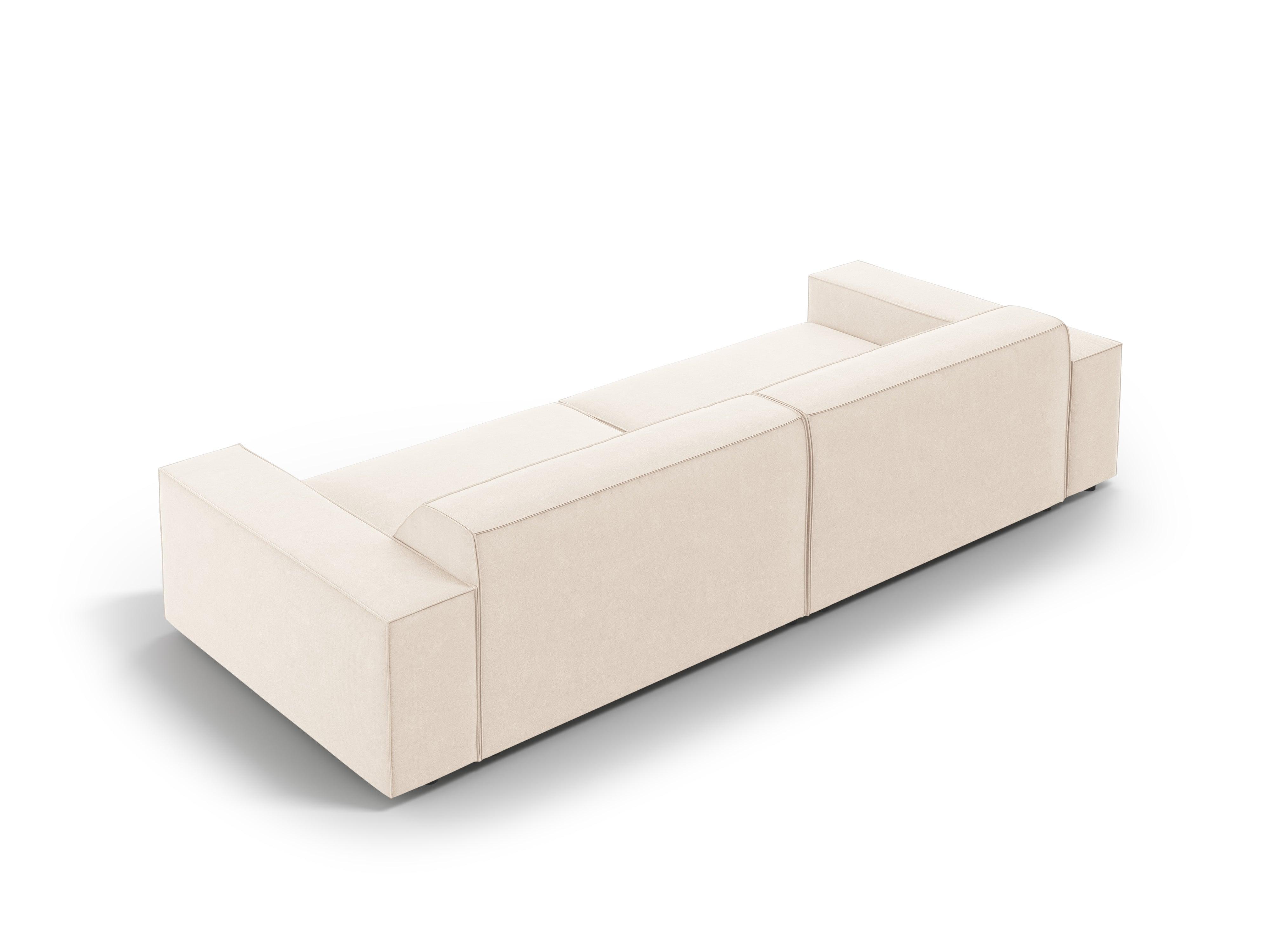 Sofa aksamitna 4-osobowa JODIE jasnobeżowy Micadoni Eye on Design