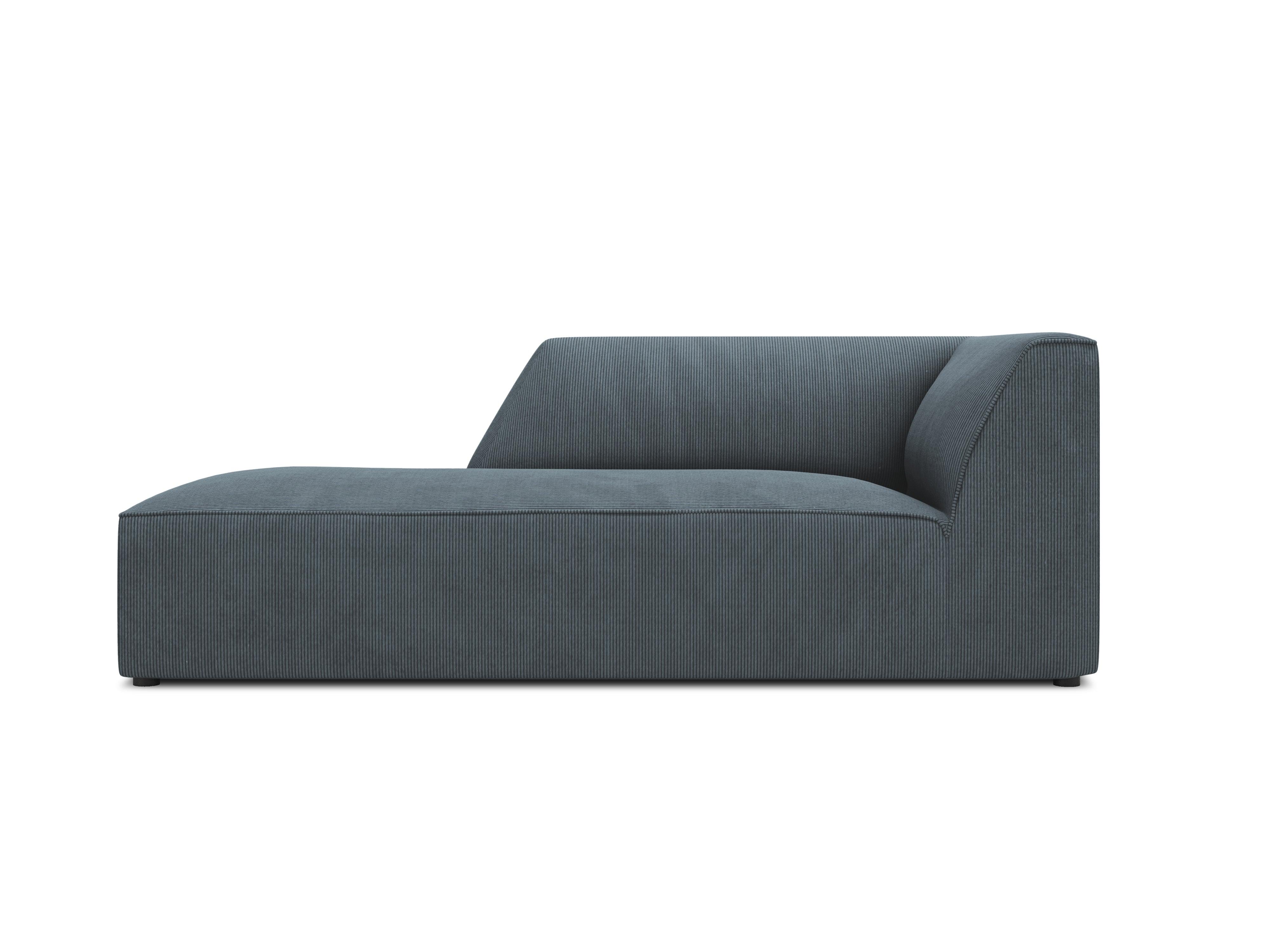 Szezlong sztruksowy lewostronny RUBY niebieski Micadoni Eye on Design