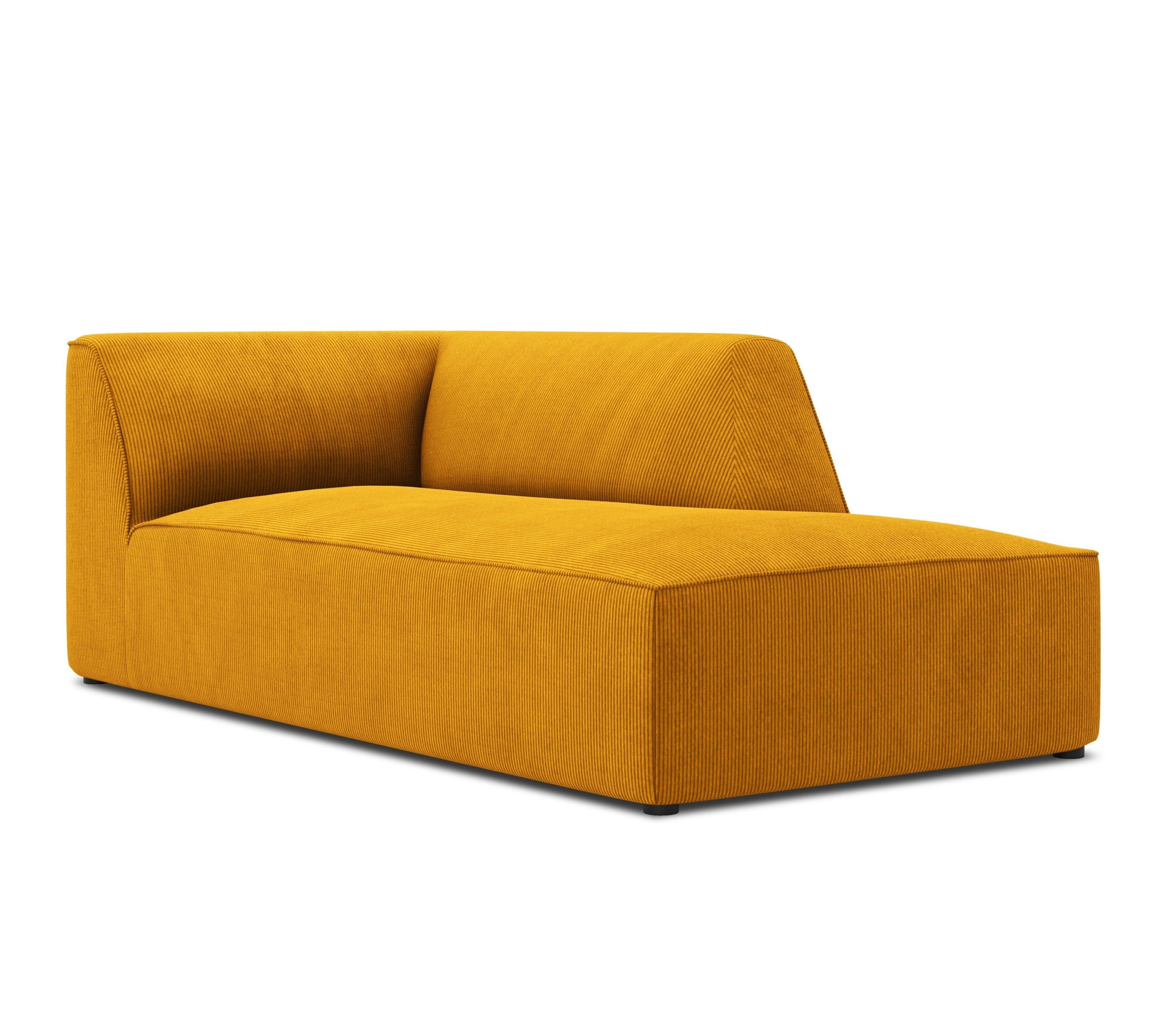 Szezlong sztruksowy prawostronny RUBY żółty Micadoni Eye on Design