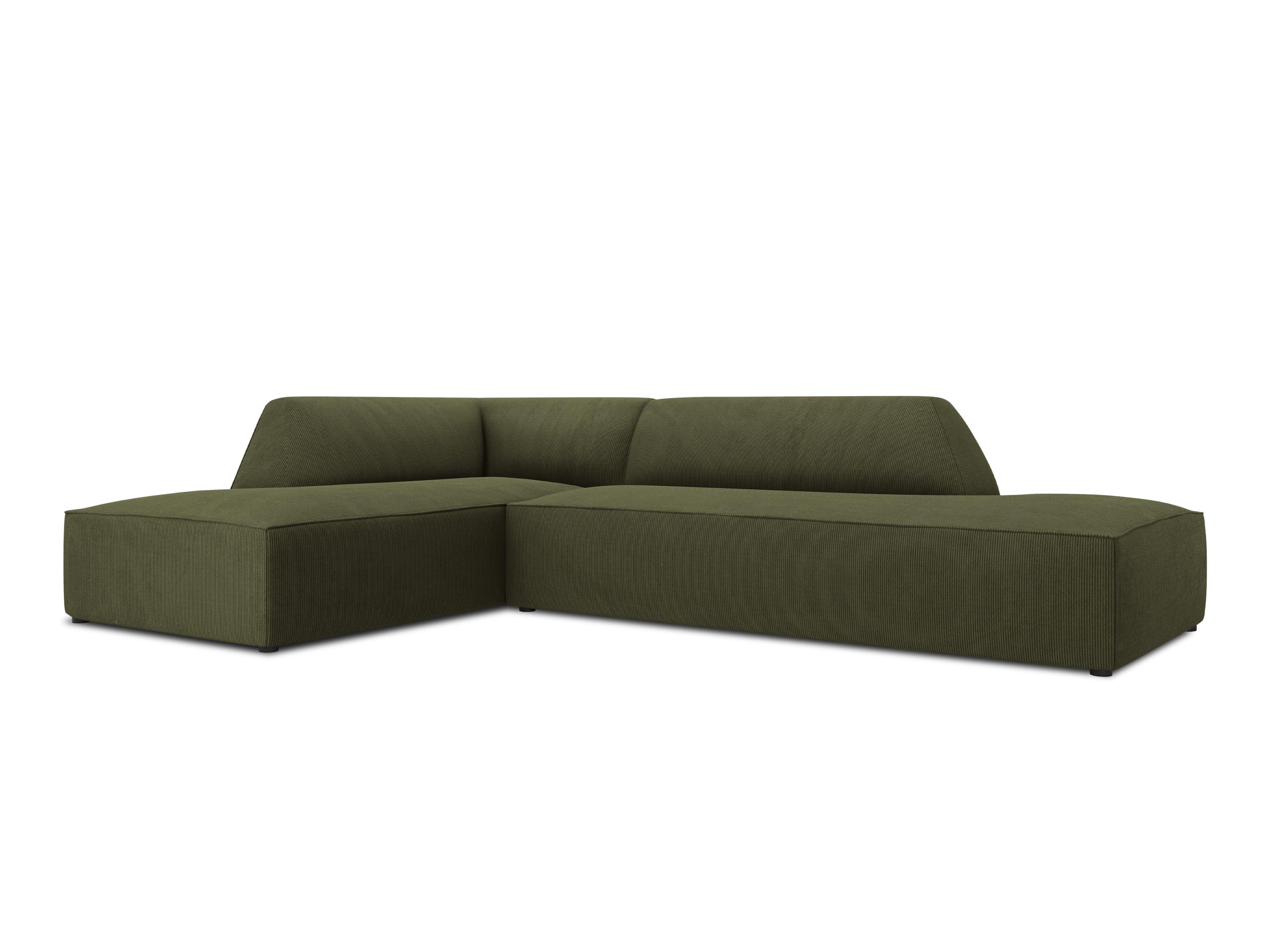 Sofa narożna sztruksowa lewostronna RUBY zielony Micadoni Eye on Design