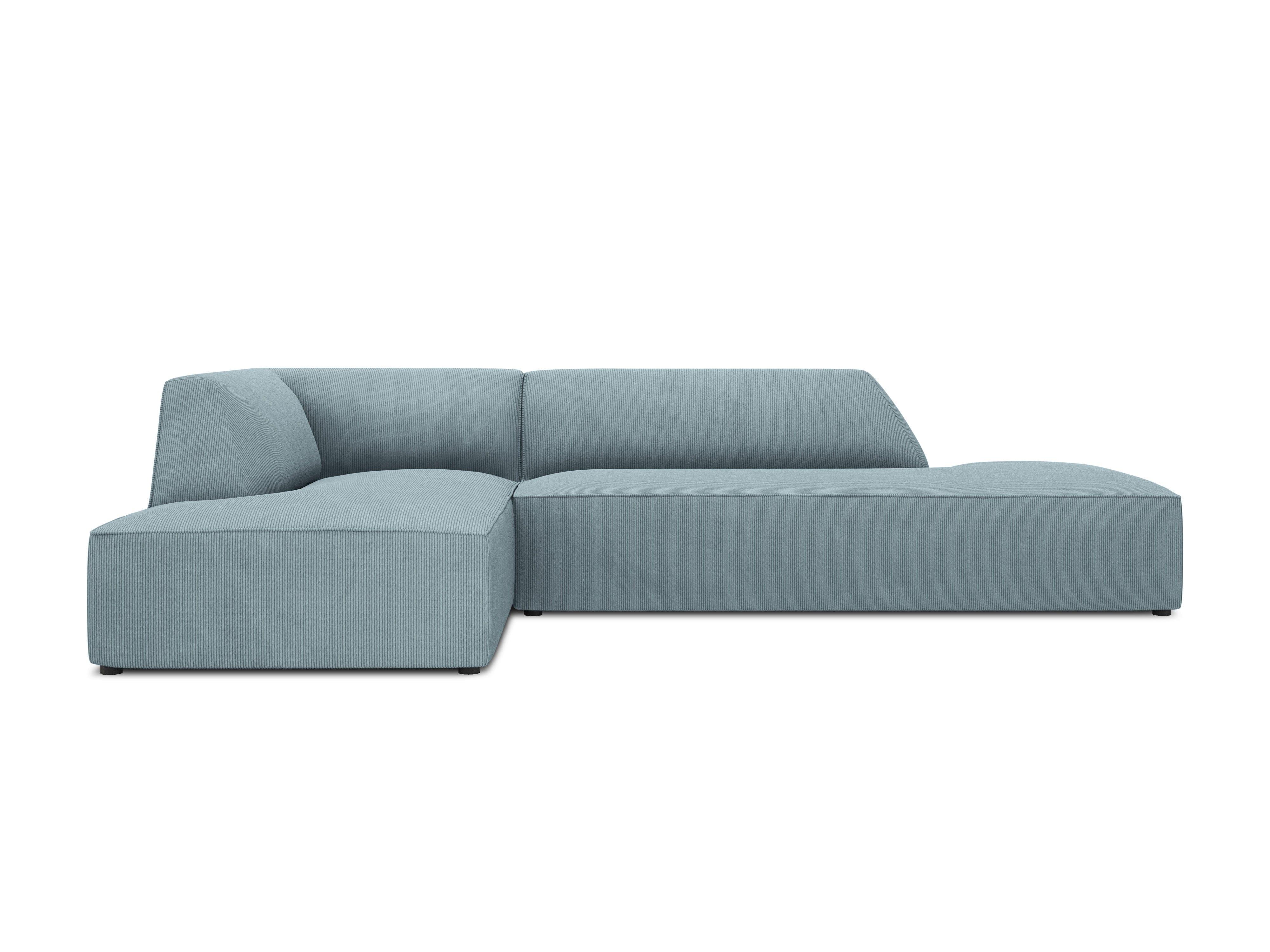 Sofa narożna sztruksowa lewostronna RUBY jasnoniebieski Micadoni Eye on Design