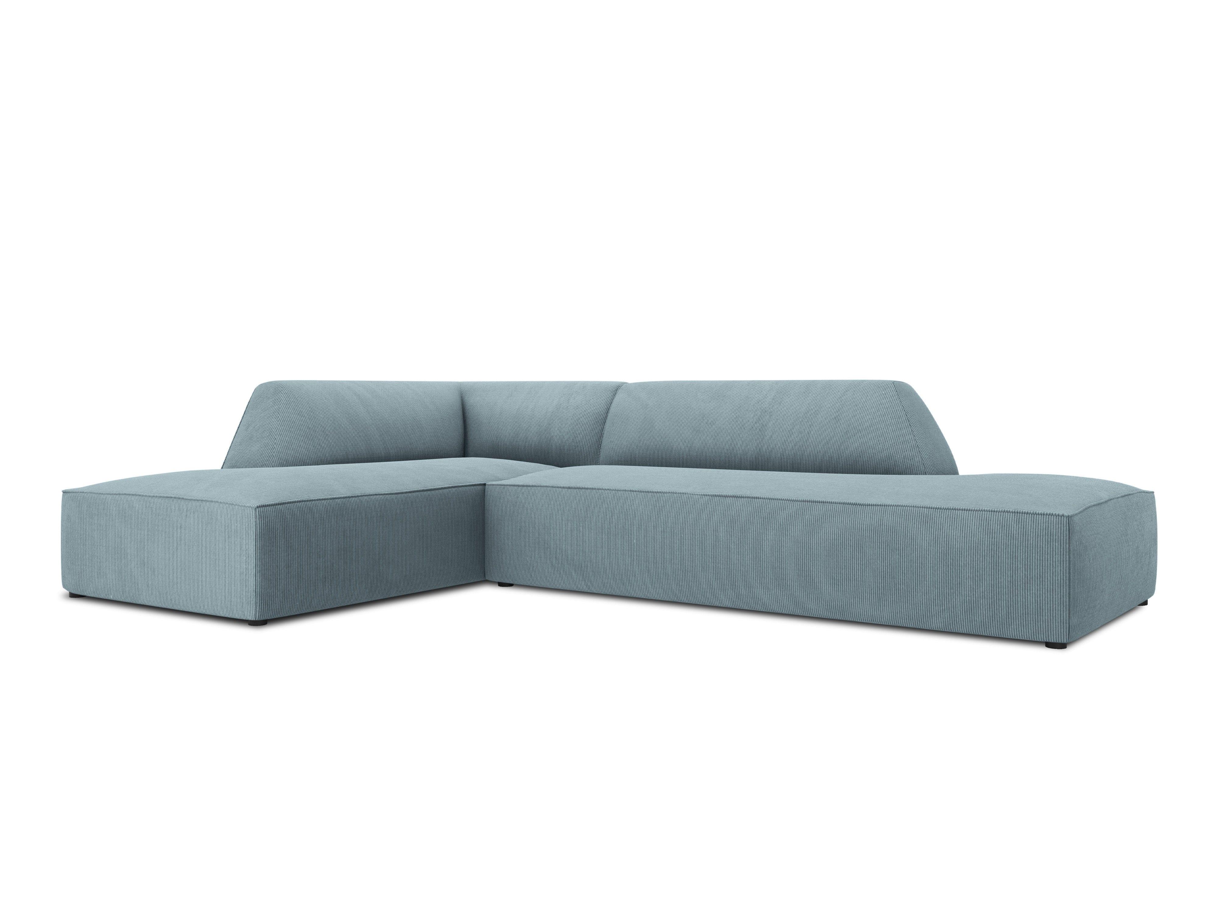 Sofa narożna sztruksowa lewostronna RUBY jasnoniebieski Micadoni Eye on Design