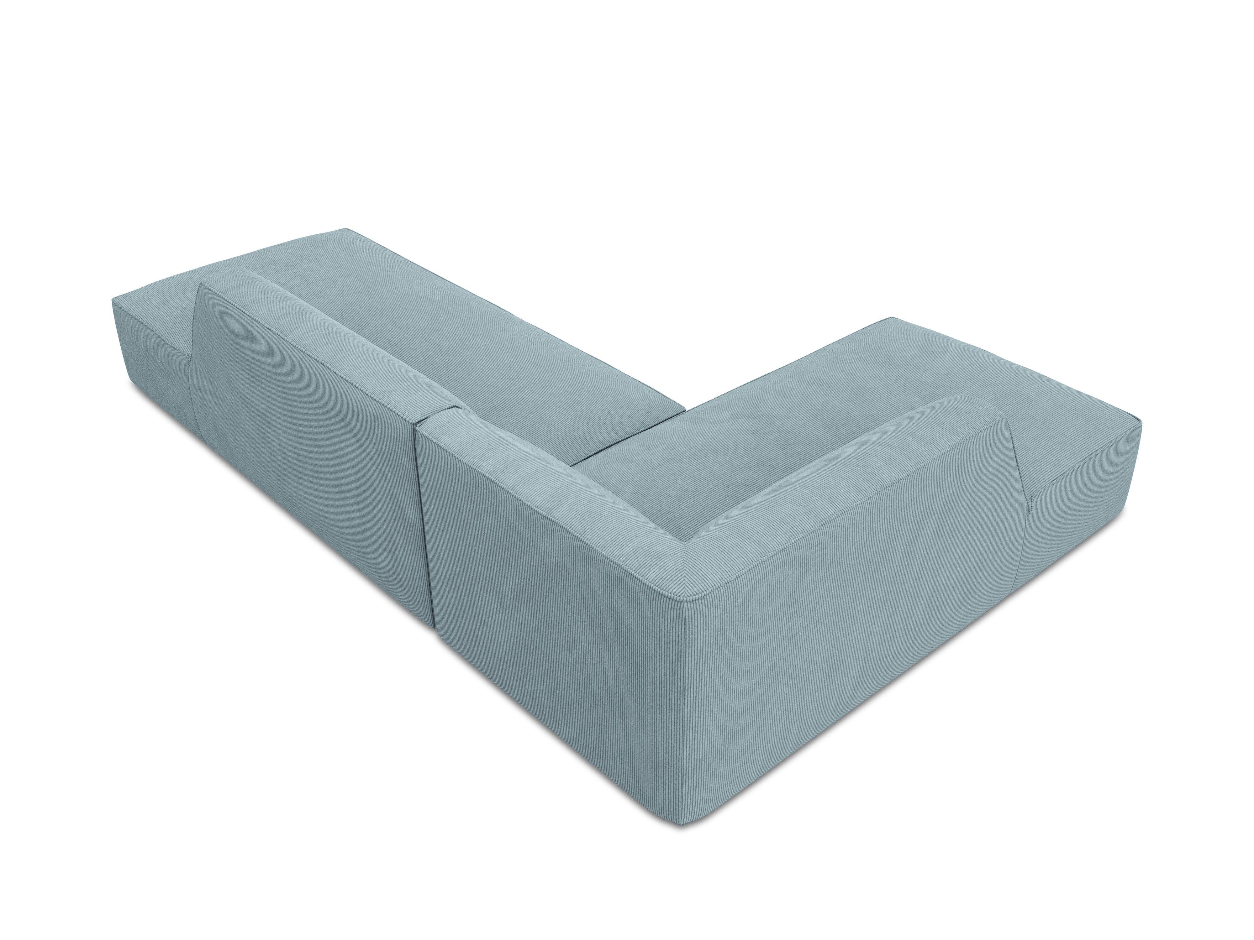 Sofa narożna sztruksowa lewostronna RUBY jasnoniebieski Micadoni Eye on Design