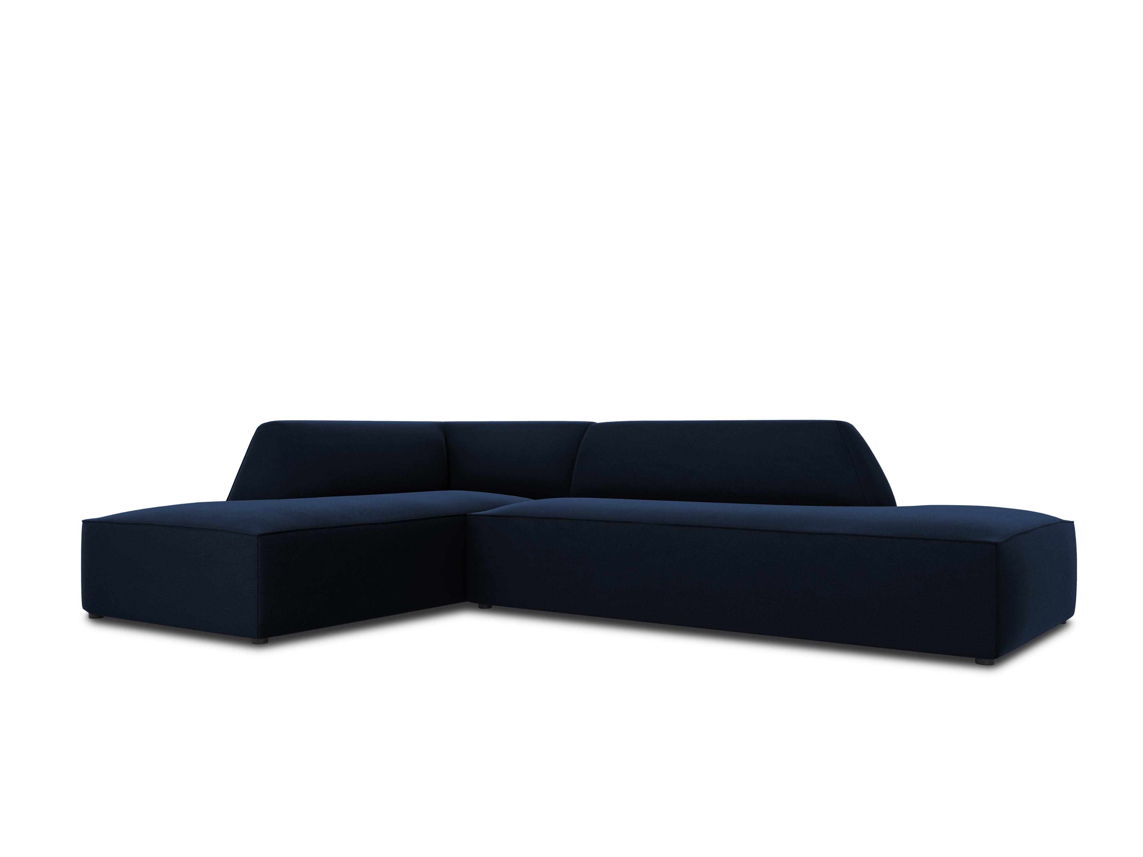 Sofa narożna aksamitna lewostronna RUBY granat królewski Micadoni Eye on Design
