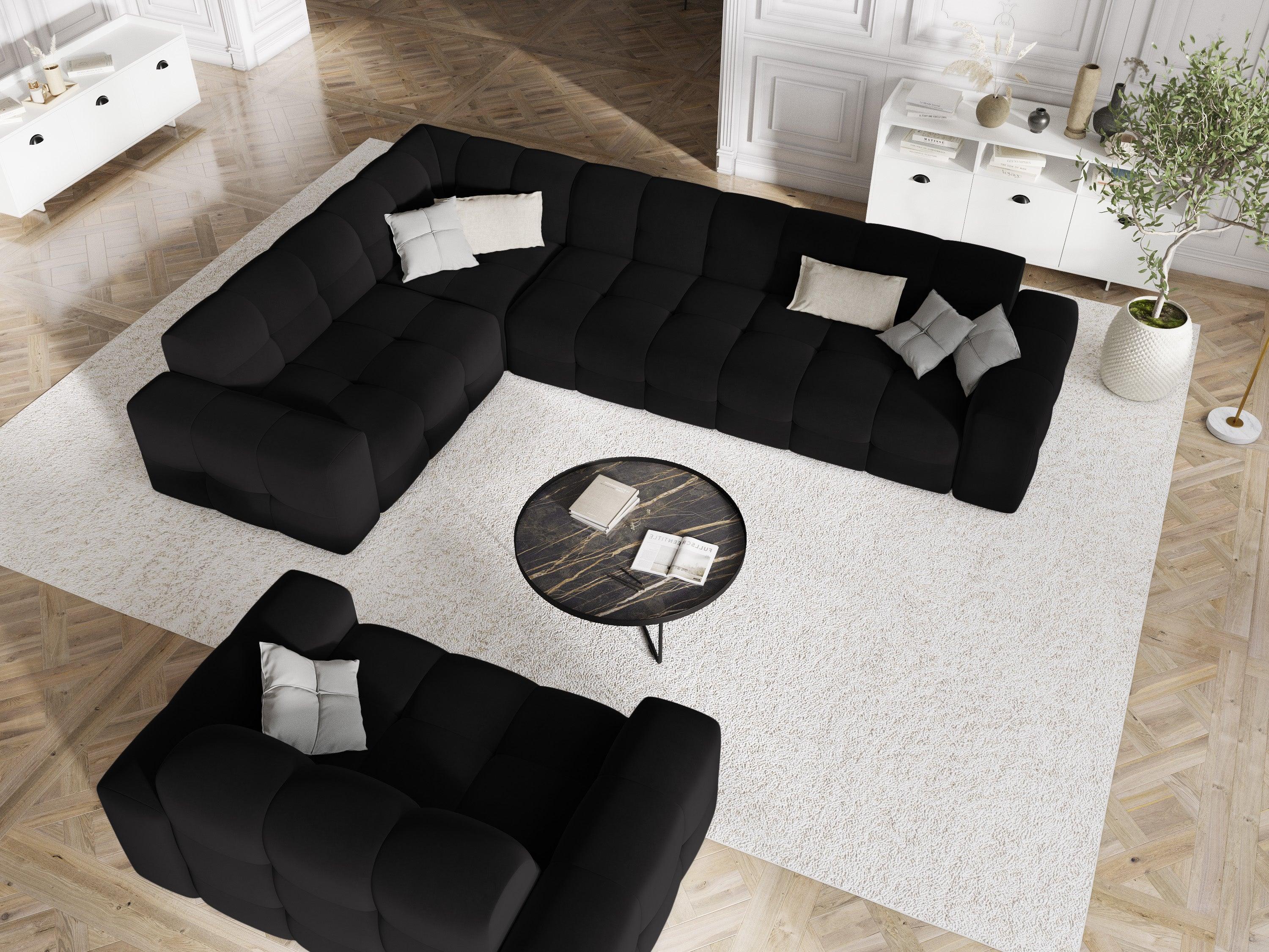 Narożnik lewostronny 6-osobowy KENDAL czarny Micadoni Eye on Design