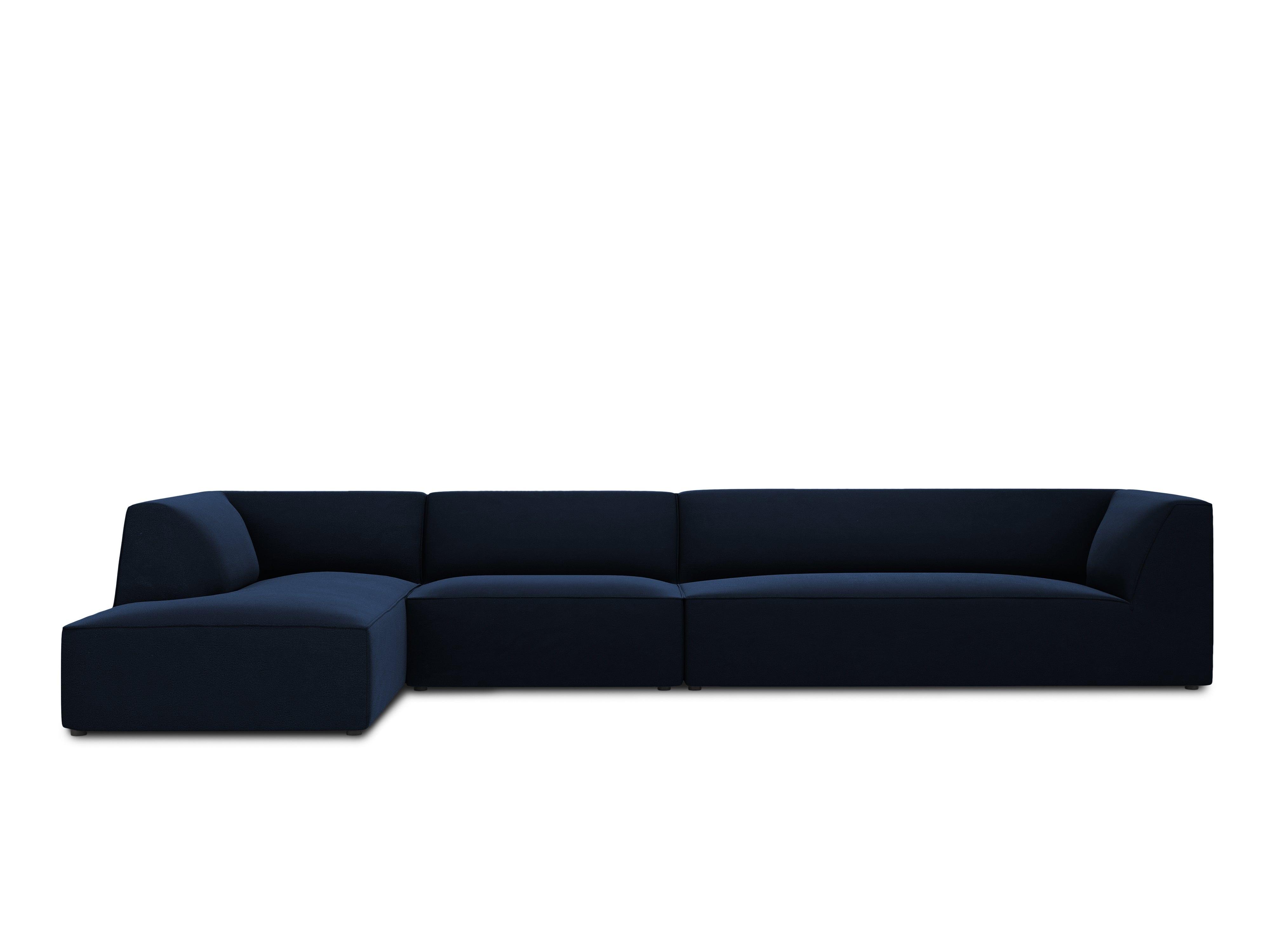 Narożnik aksamitny 5-osobowy lewostronny RUBY granat królewski Micadoni Eye on Design