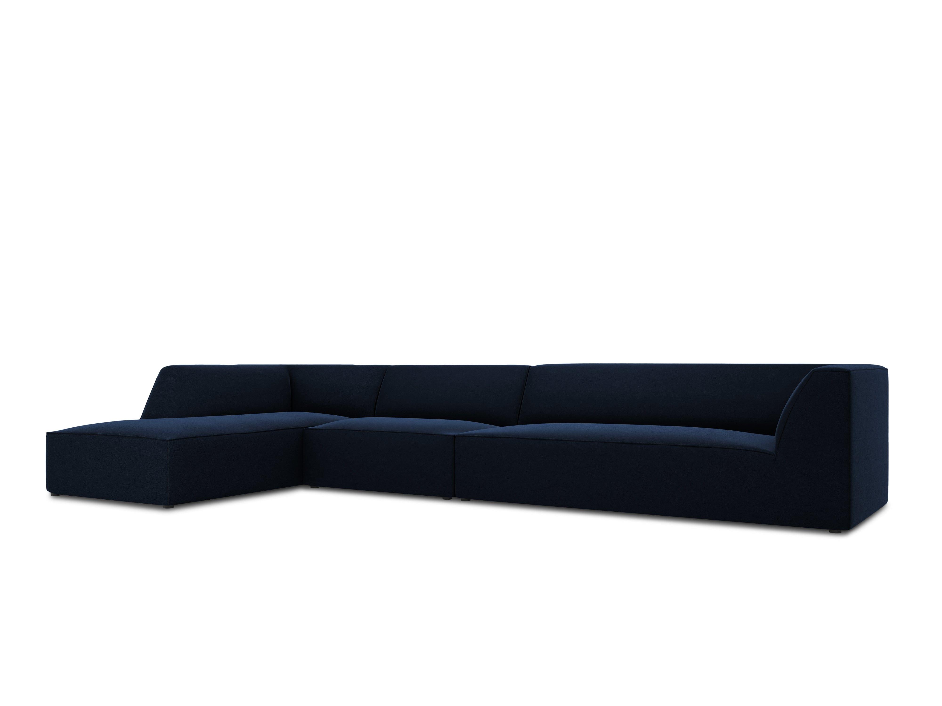 Narożnik aksamitny 5-osobowy lewostronny RUBY granat królewski Micadoni Eye on Design