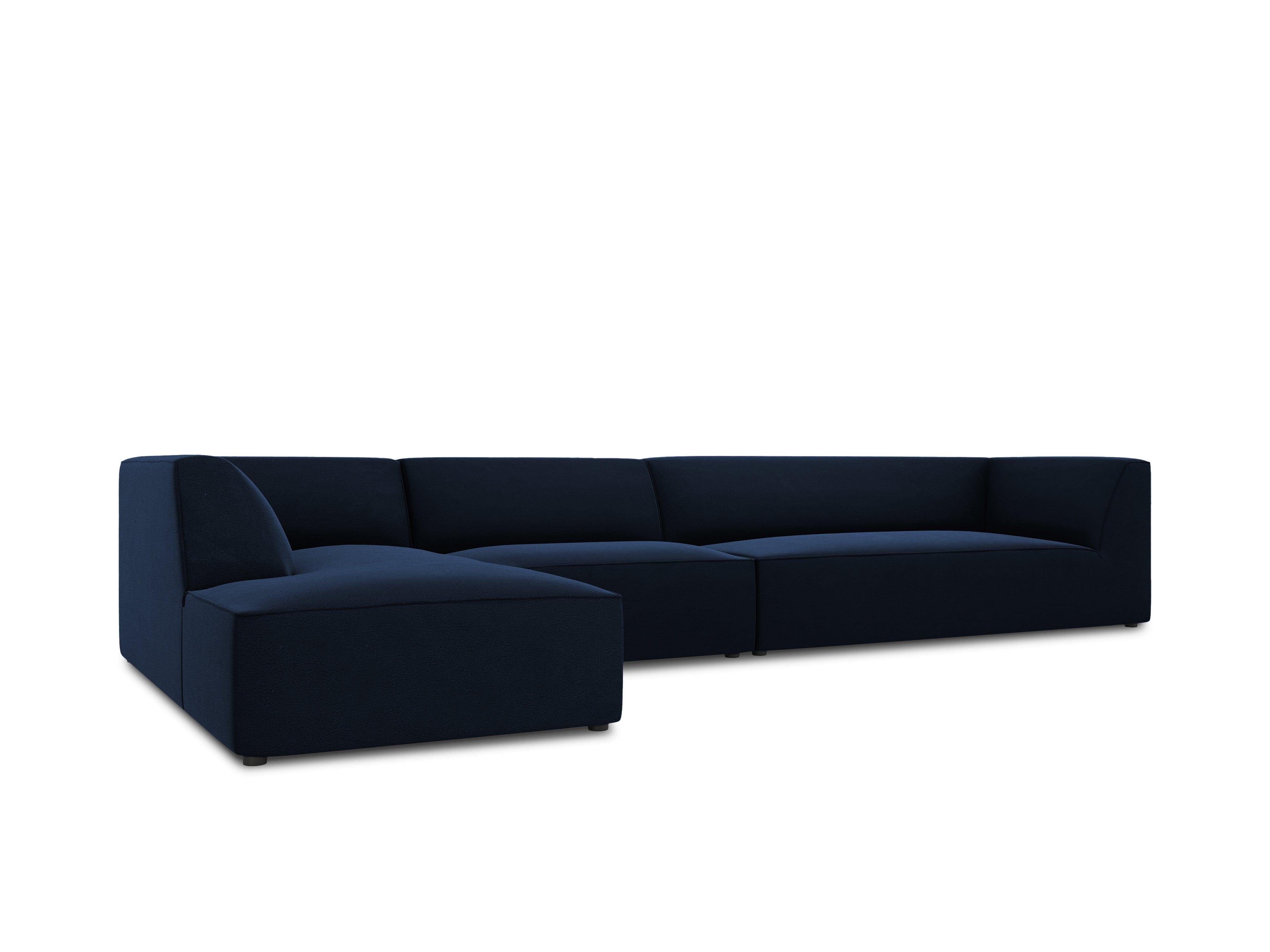 Narożnik aksamitny 5-osobowy lewostronny RUBY granat królewski Micadoni Eye on Design