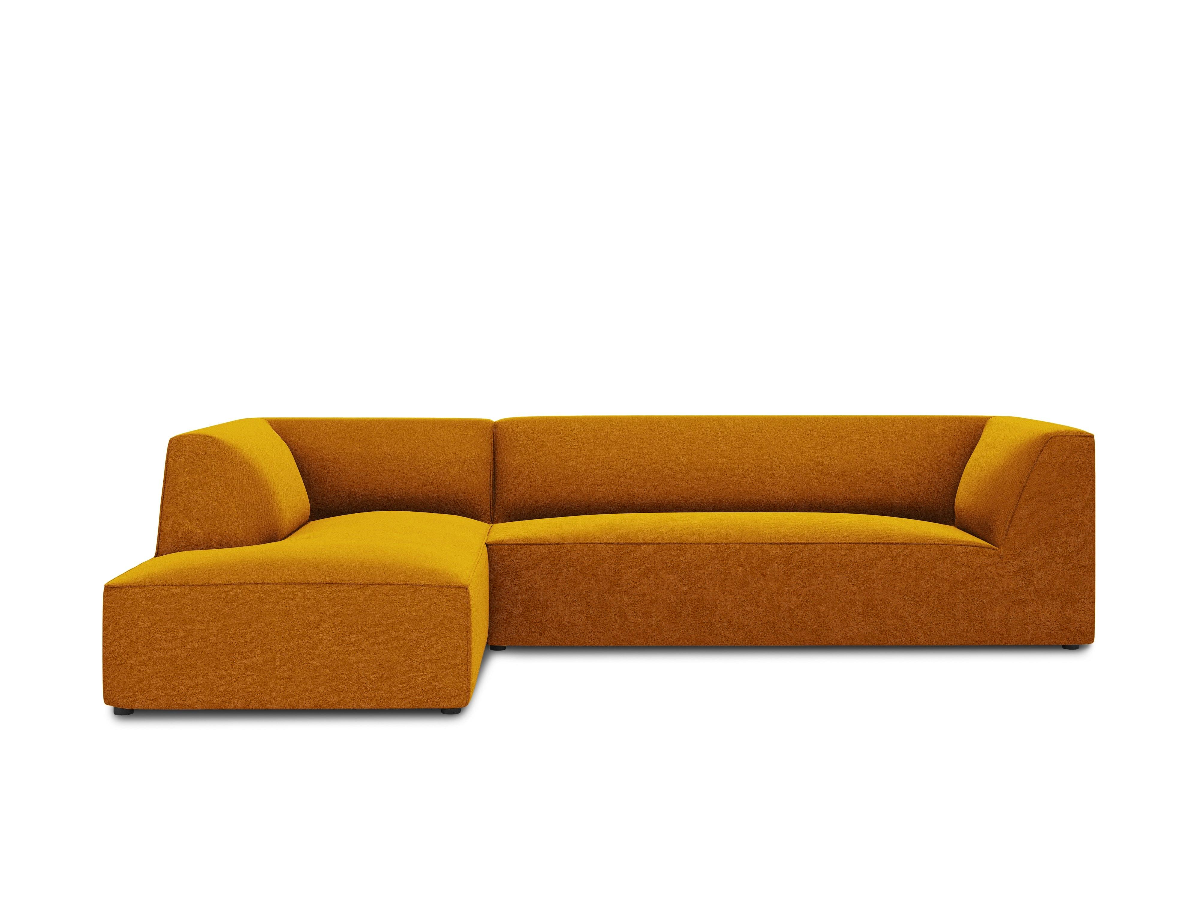 Narożnik aksamitny 4-osobowy lewostronny RUBY żółty Micadoni Eye on Design
