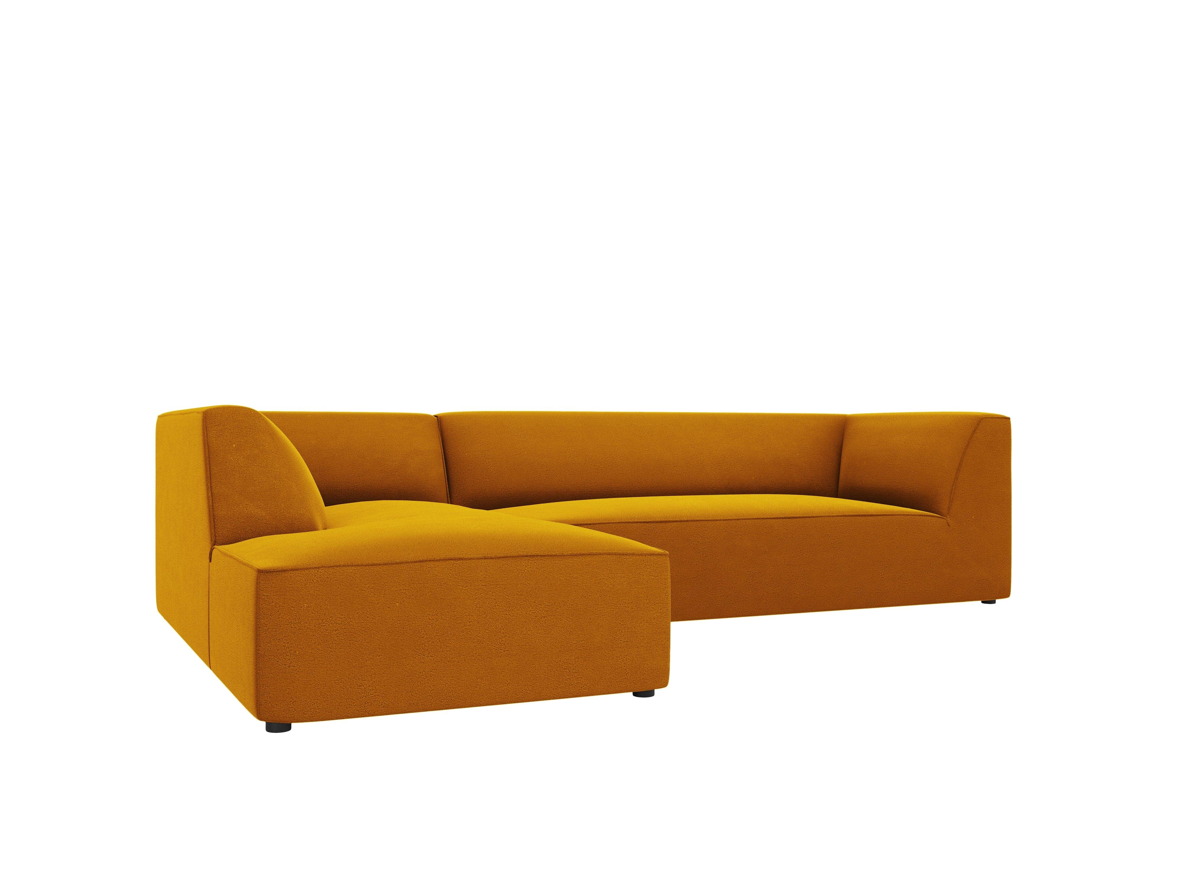 Narożnik aksamitny 4-osobowy lewostronny RUBY żółty Micadoni Eye on Design