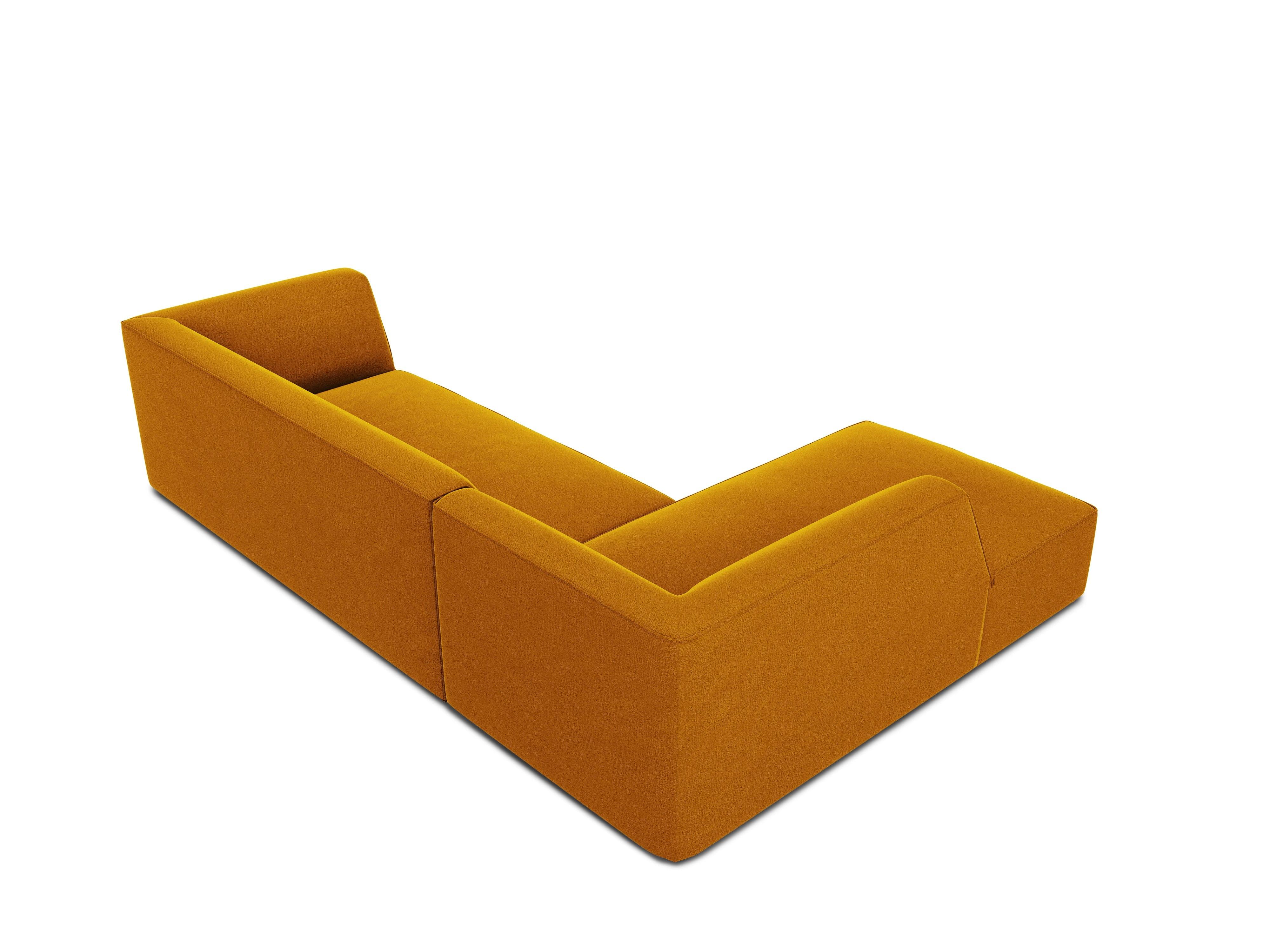 Narożnik aksamitny 4-osobowy lewostronny RUBY żółty Micadoni Eye on Design