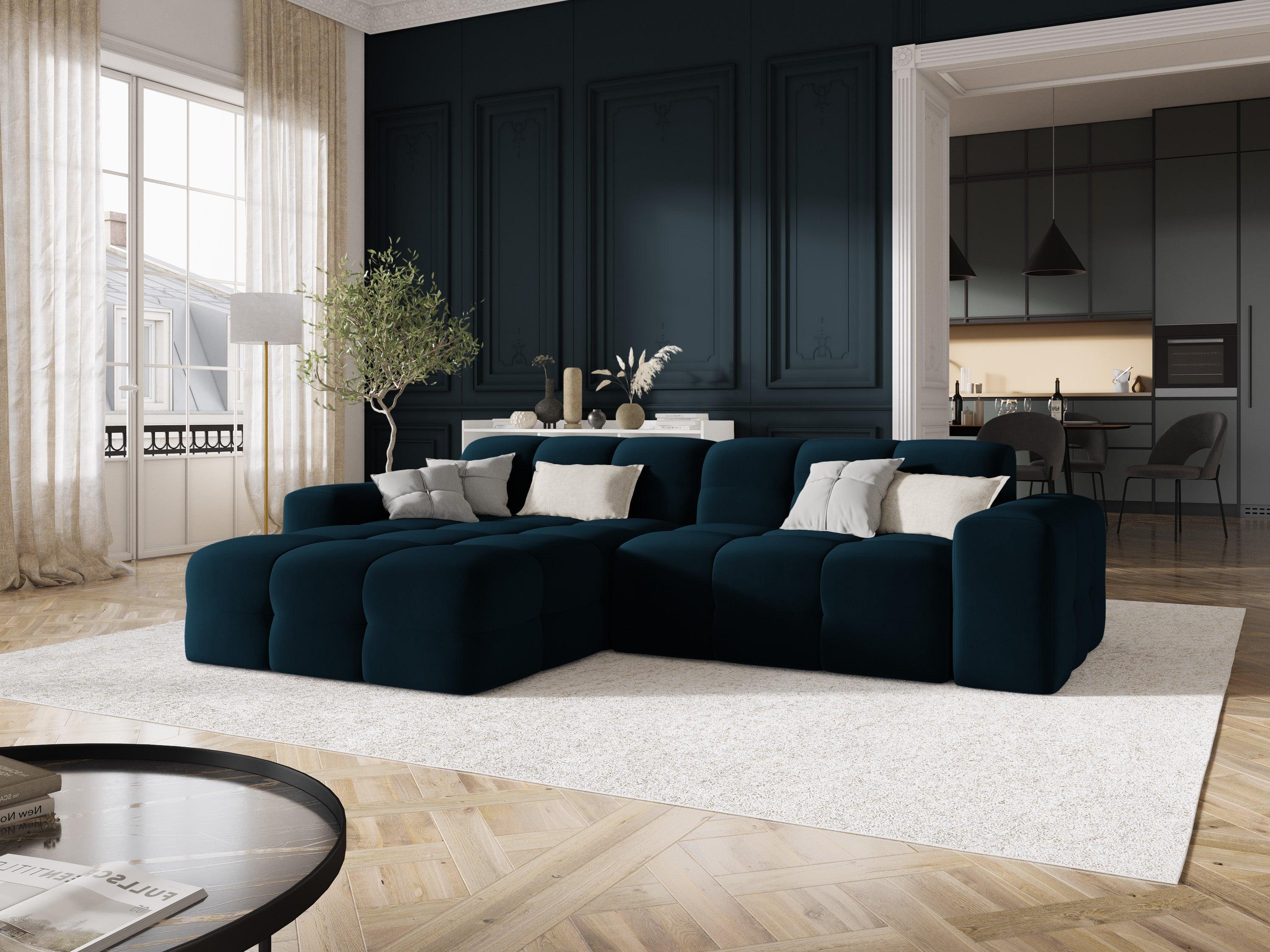 Narożnik lewostronny 4-osobowy KENDAL granatowy Micadoni Eye on Design