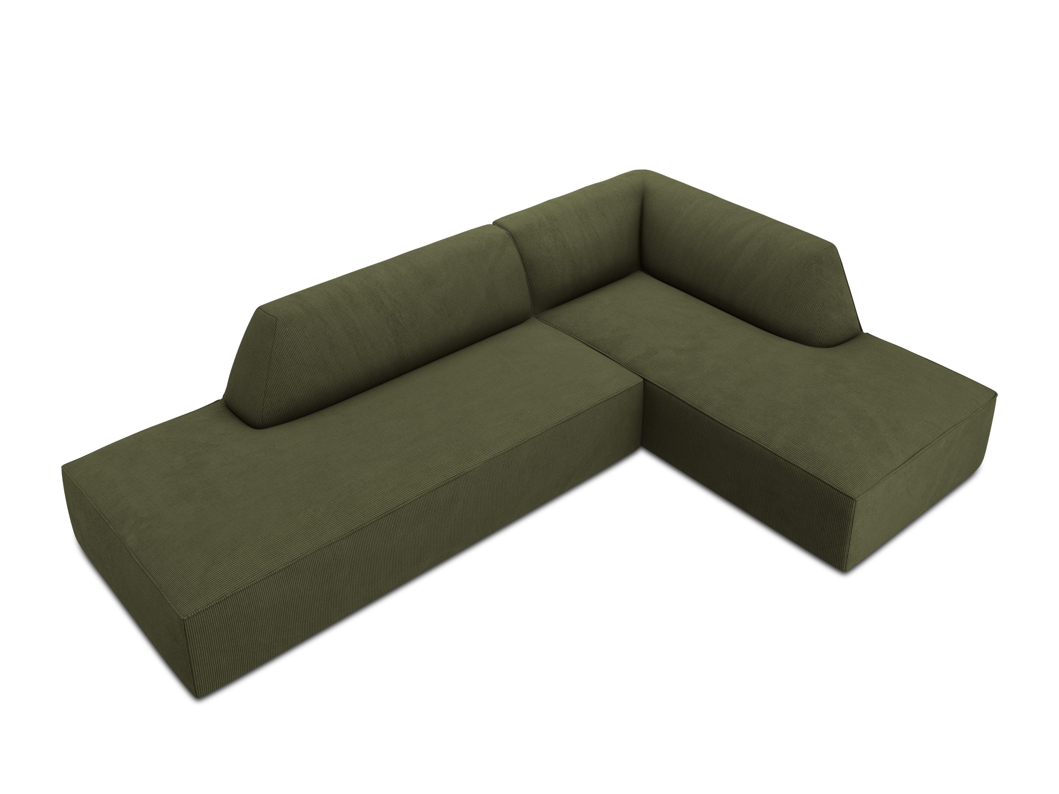 Sofa narożna sztruksowa prawostronny RUBY zielony Micadoni Eye on Design