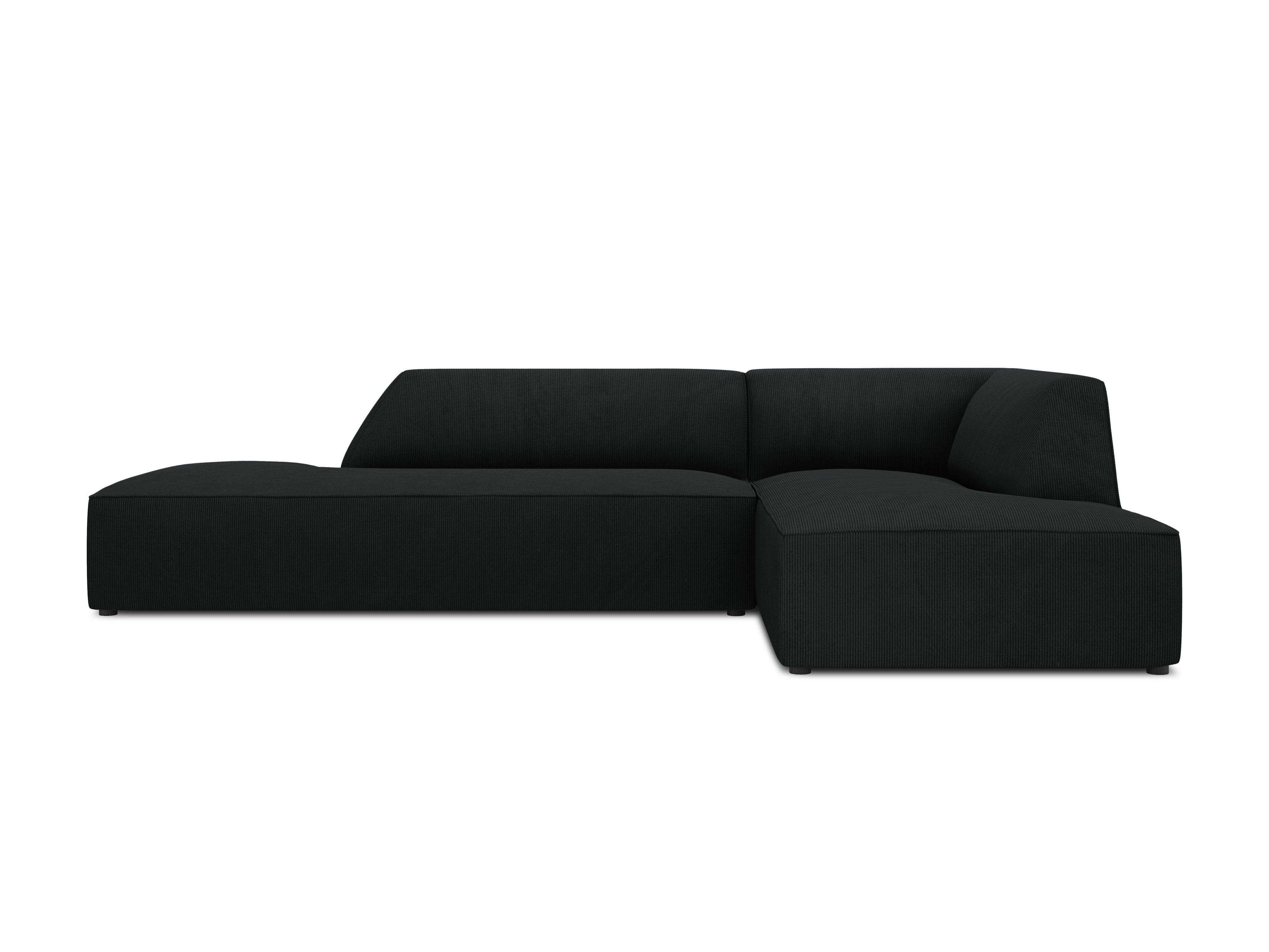 Sofa narożna sztruksowa prawostronny RUBY czarny Micadoni Eye on Design