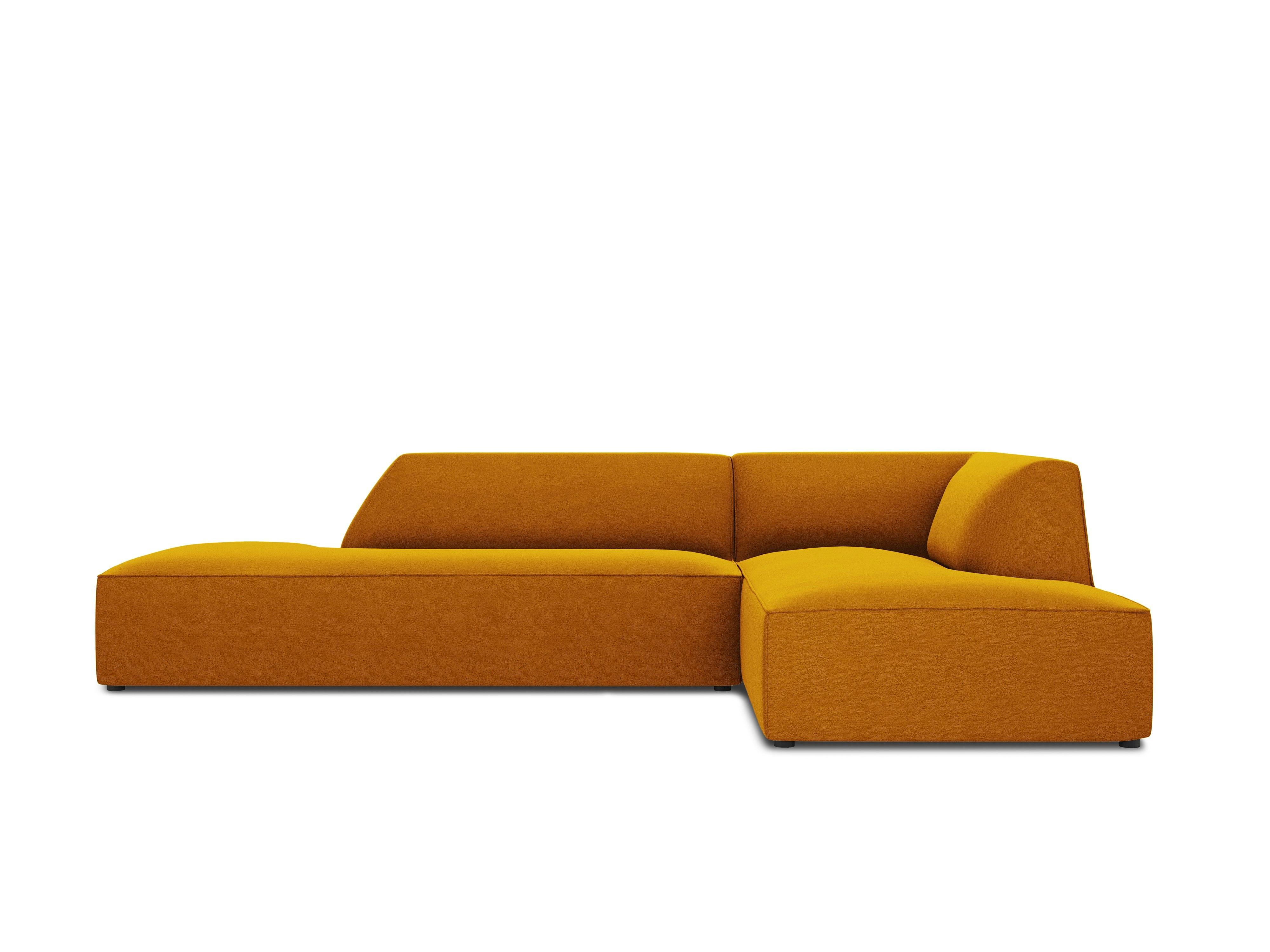 Sofa narożna aksamitna prawostronna RUBY żółty Micadoni Eye on Design