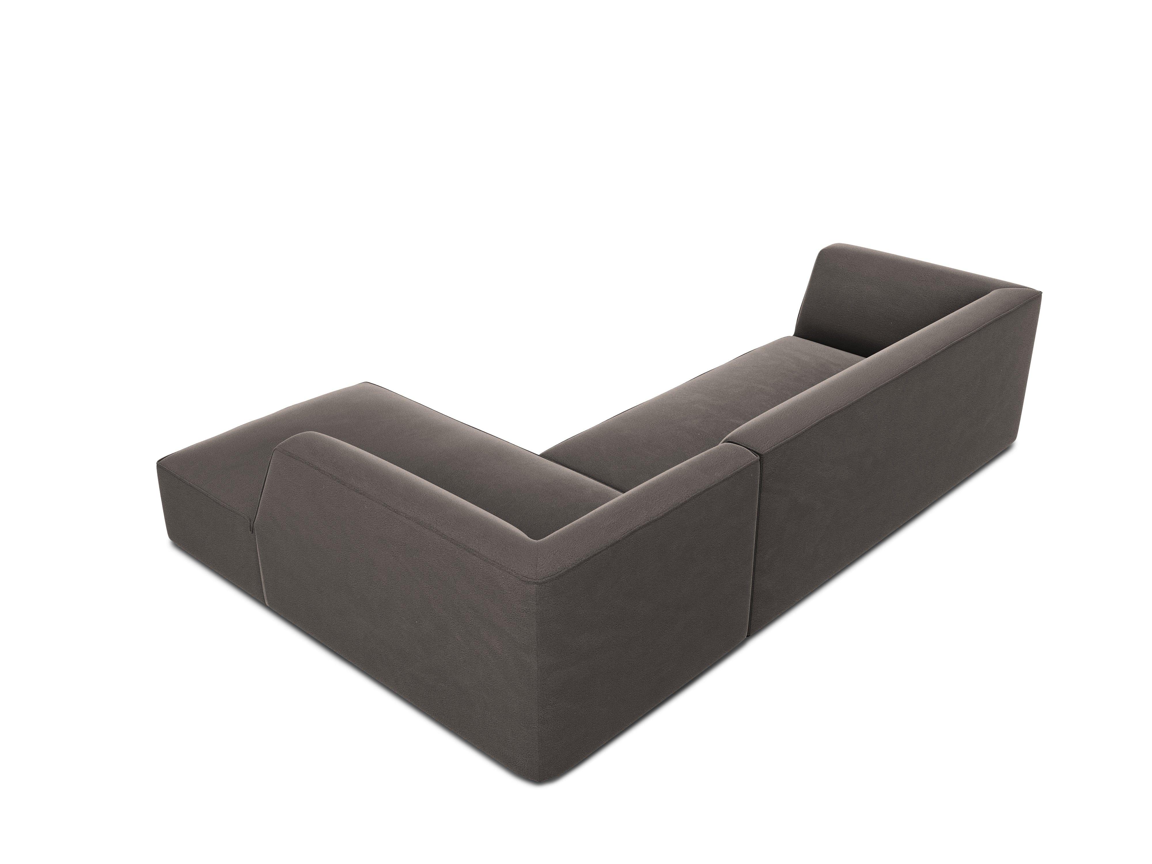 Narożnik aksamitny 4-osobowy prawostronny RUBY ciemnoszary Micadoni Eye on Design