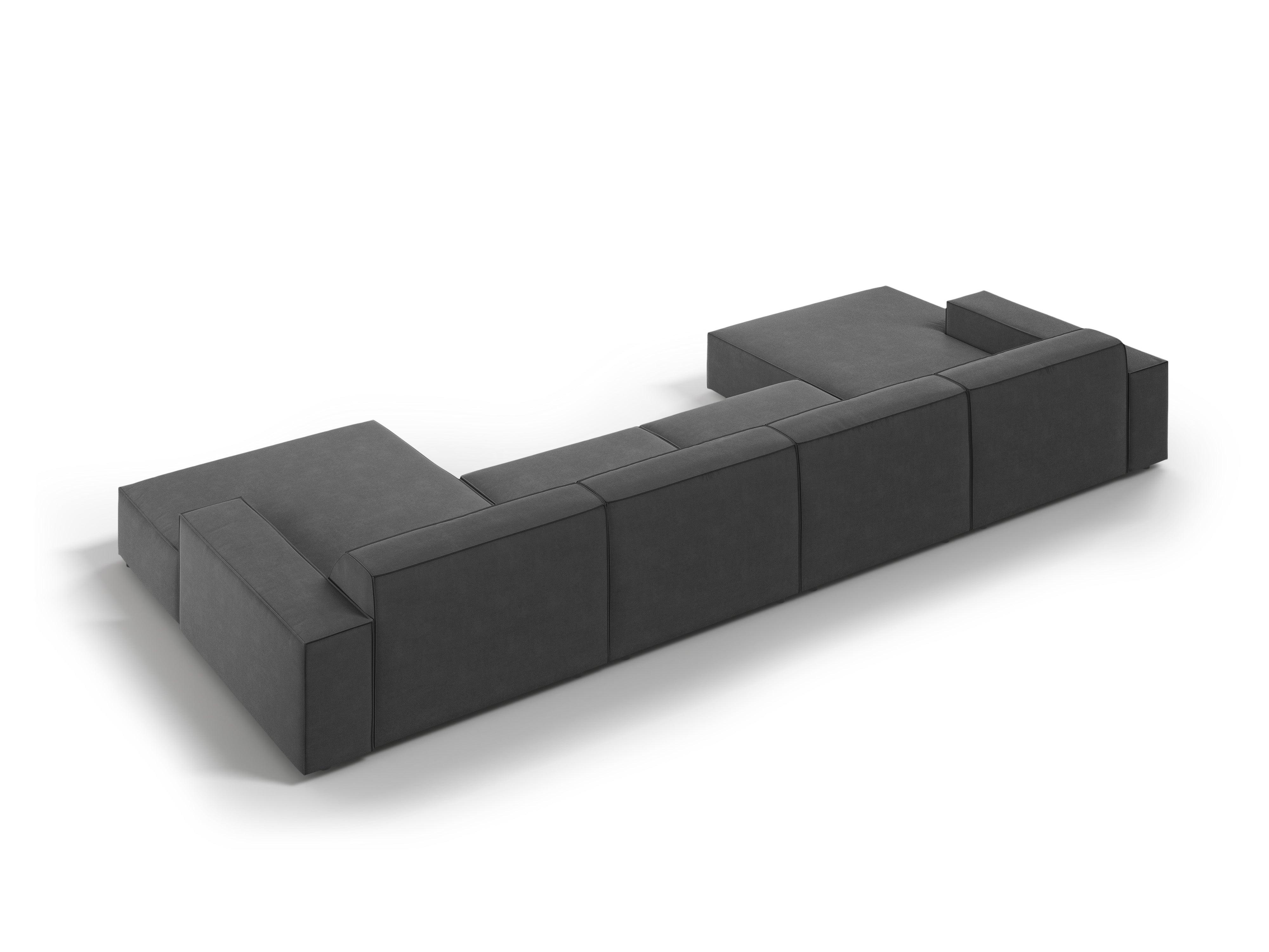 Sofa panoramiczna aksamitna JODIE ciemnoszary Micadoni Eye on Design