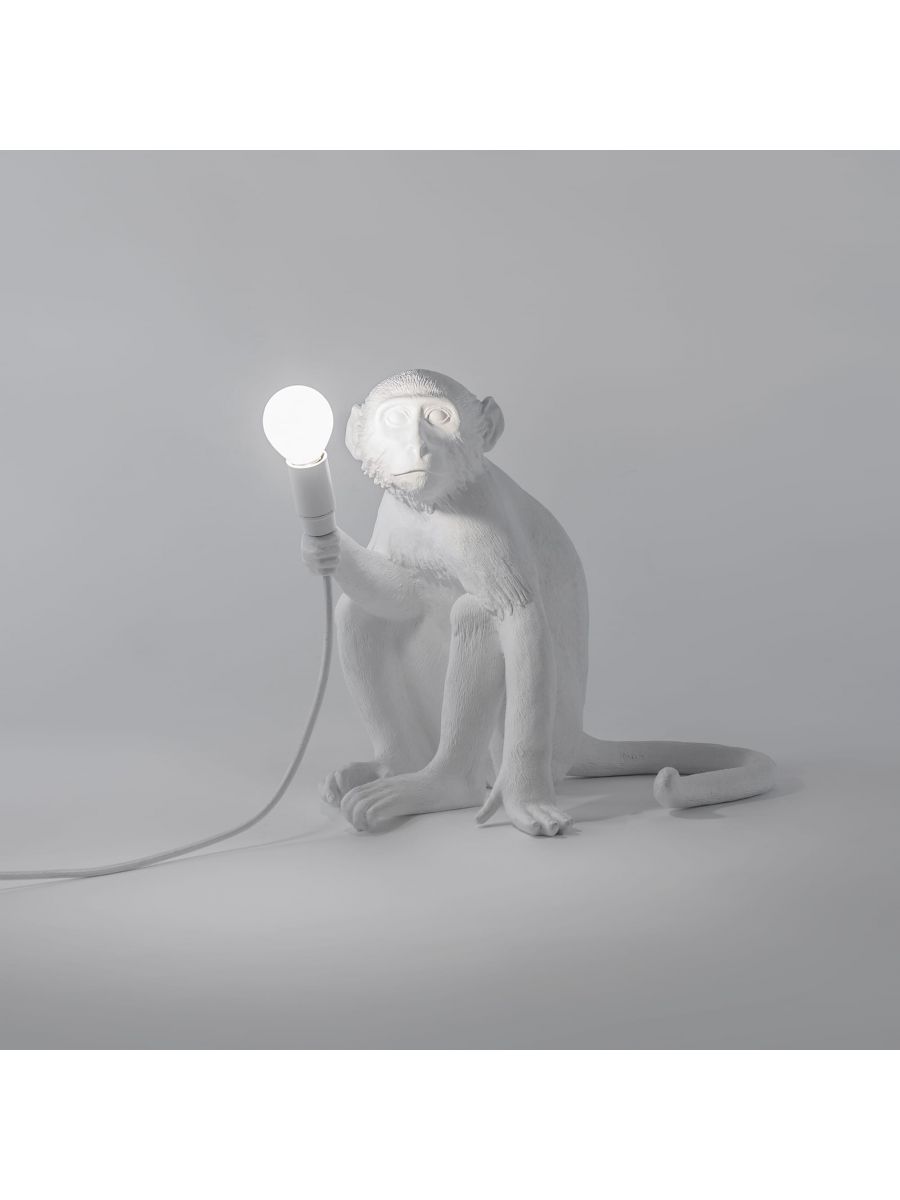 MONKEY SITTING Lampe weiß