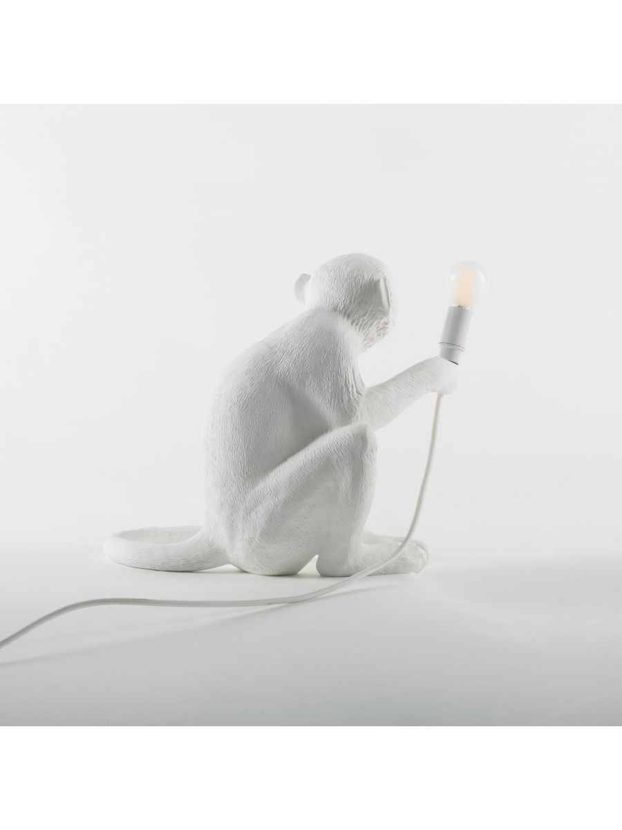 MONKEY SITTING Lampe weiß