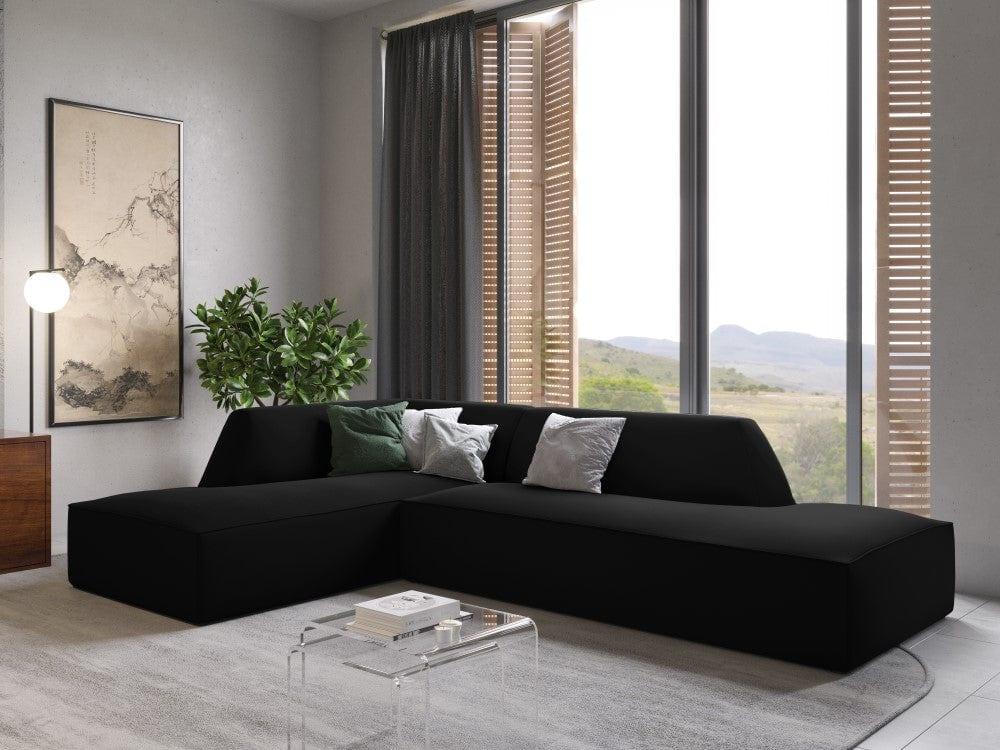 Sofa narożna aksamitna lewostronna RUBY czarny Micadoni Eye on Design