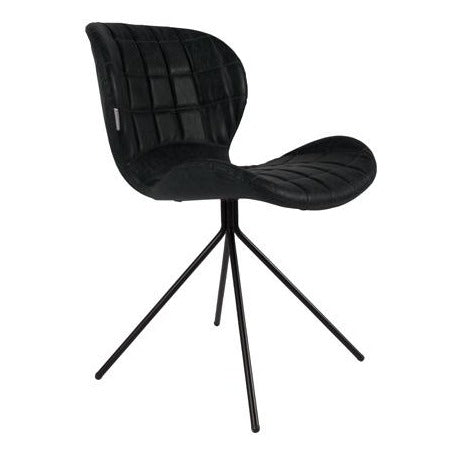 OMG Stuhl aus schwarzem Öko-Leder