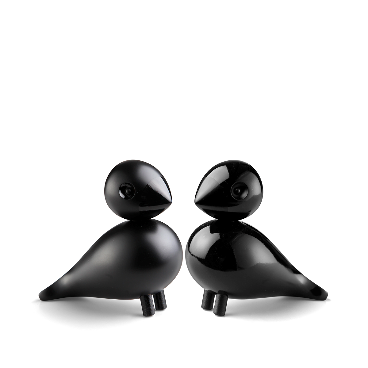 Paar Holzfiguren LOVEBIRDS schwarz