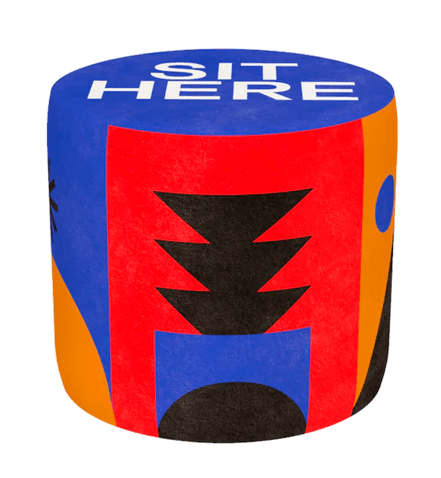 Puf SIT HERE niebieski Qeeboo Eye on Design