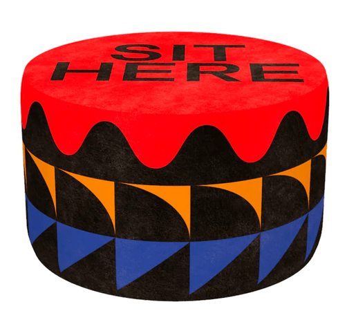 Puf szeroki SIT HERE czerwony Qeeboo Eye on Design