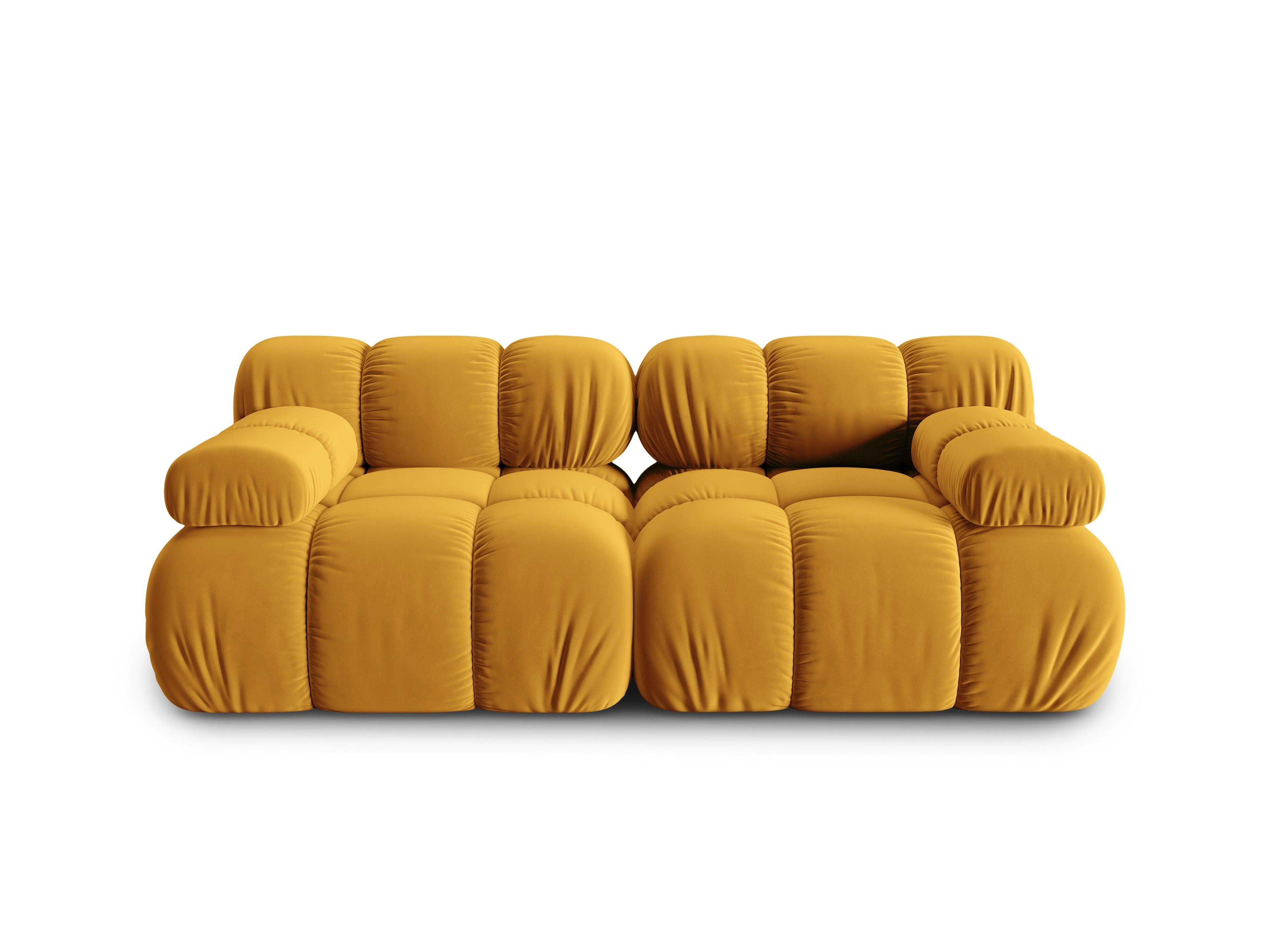 Sofa aksamitna 2-osobowa TROPEA musztardowy Milo Casa Eye on Design