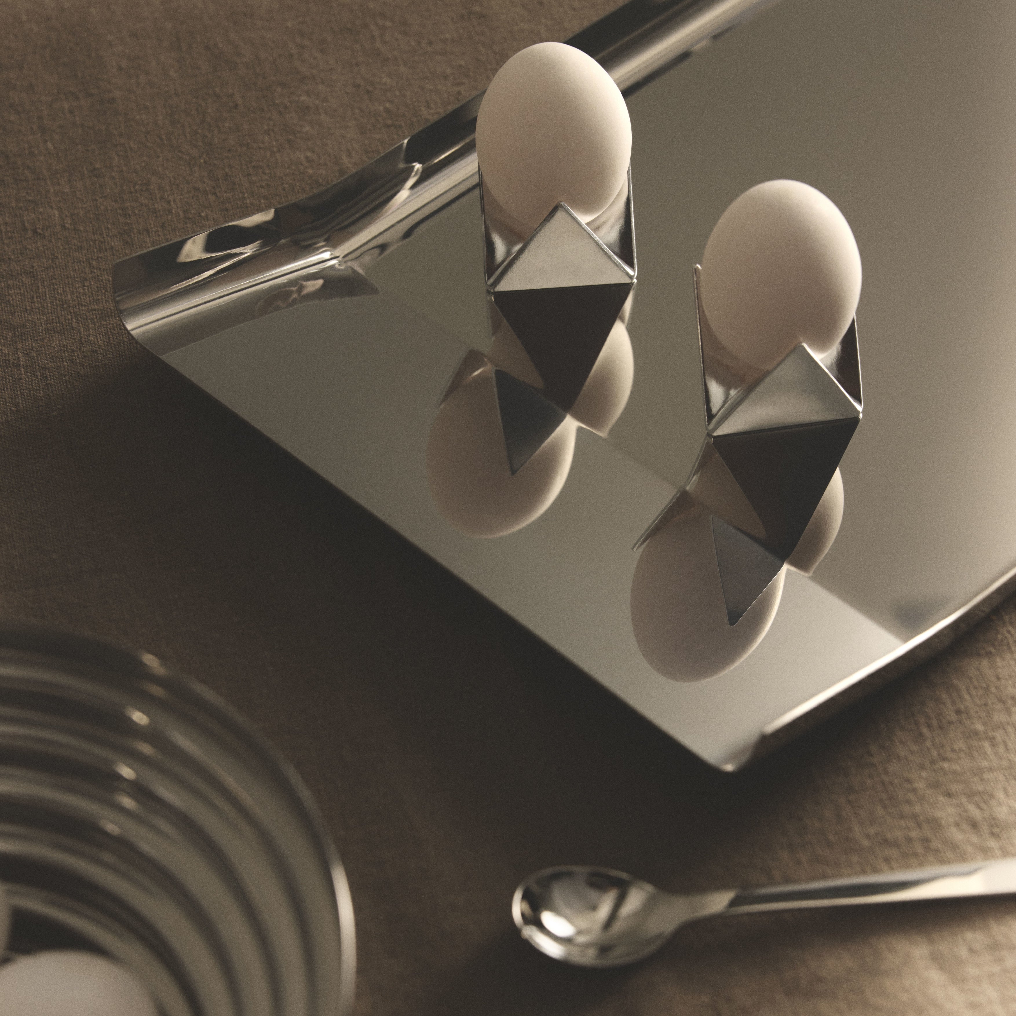 ARRAN tray polished stainless steel