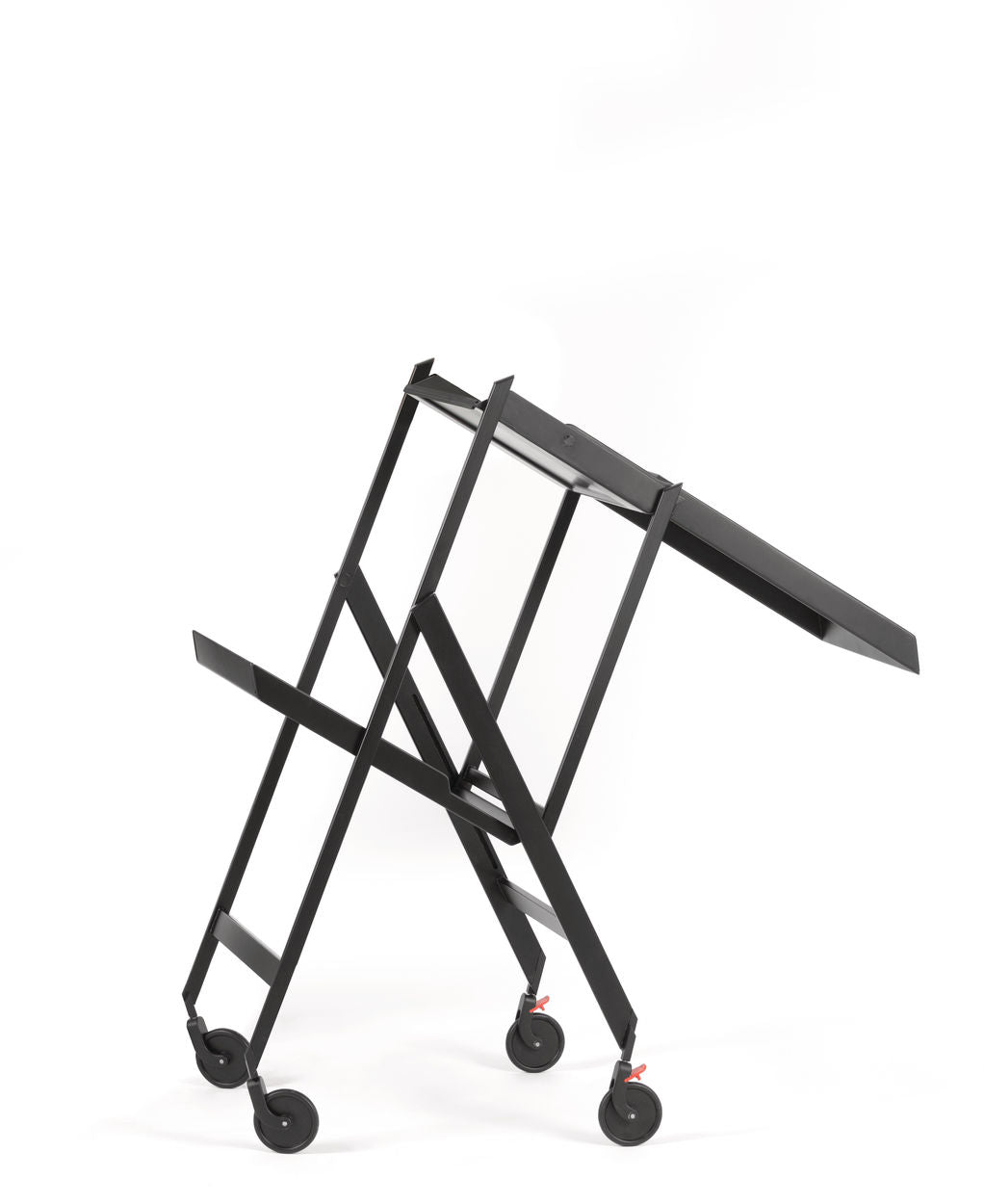 Black paddling trolley on the wheels