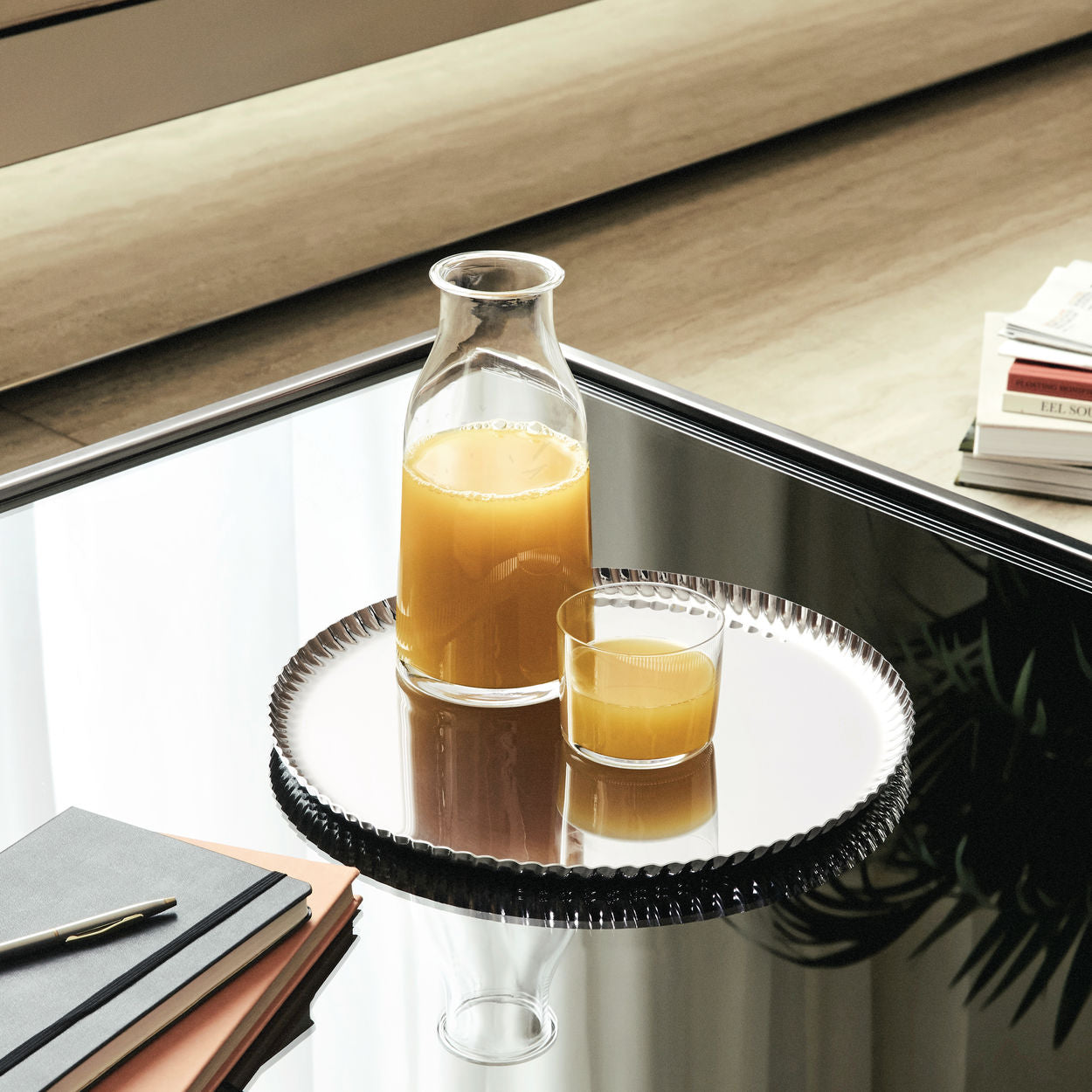 Runde PLEATS Schale aus Edelstahl