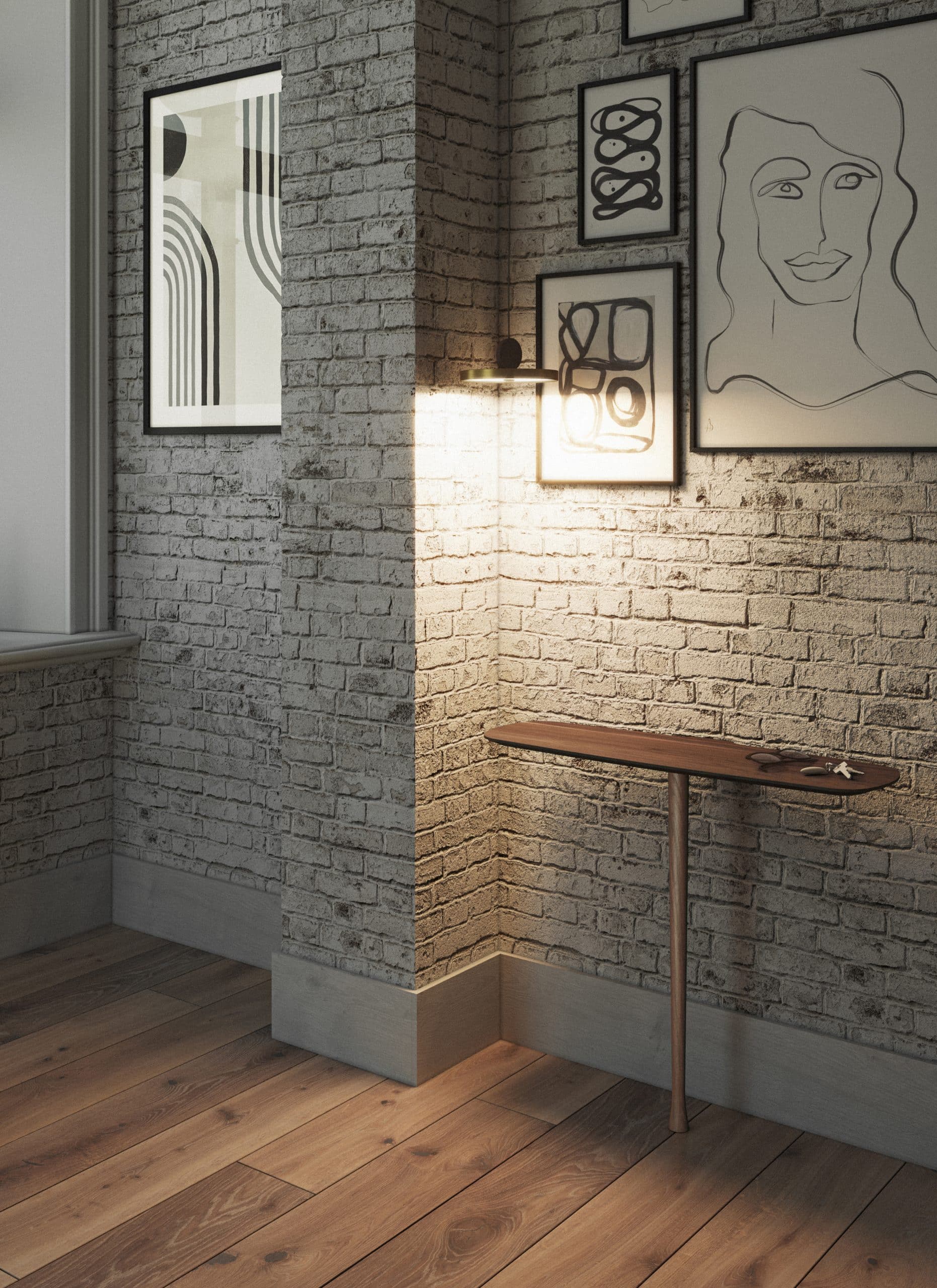 Wandkonsole UNICA - KONFIGURATION 02 schwarzer Eschenfurnier