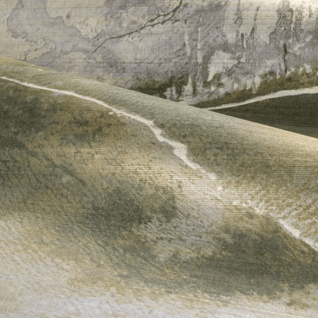 Mural with a mountain motif HORIZON - SABLE BEIGE DORÉ beige with gold