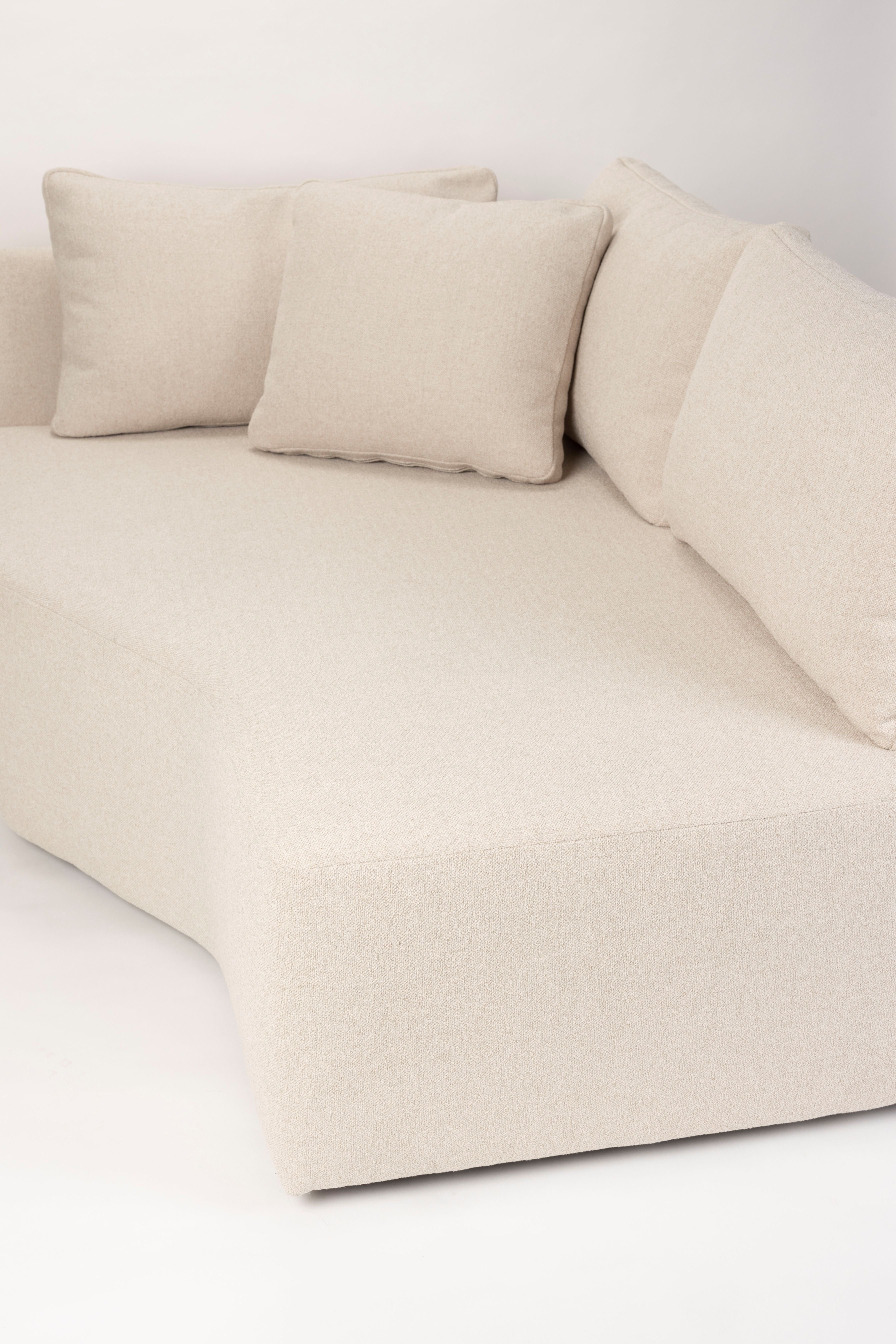 Modulares Sofa PROSPER - rechtsseitiger Chaiselongue in Sandfarbe
