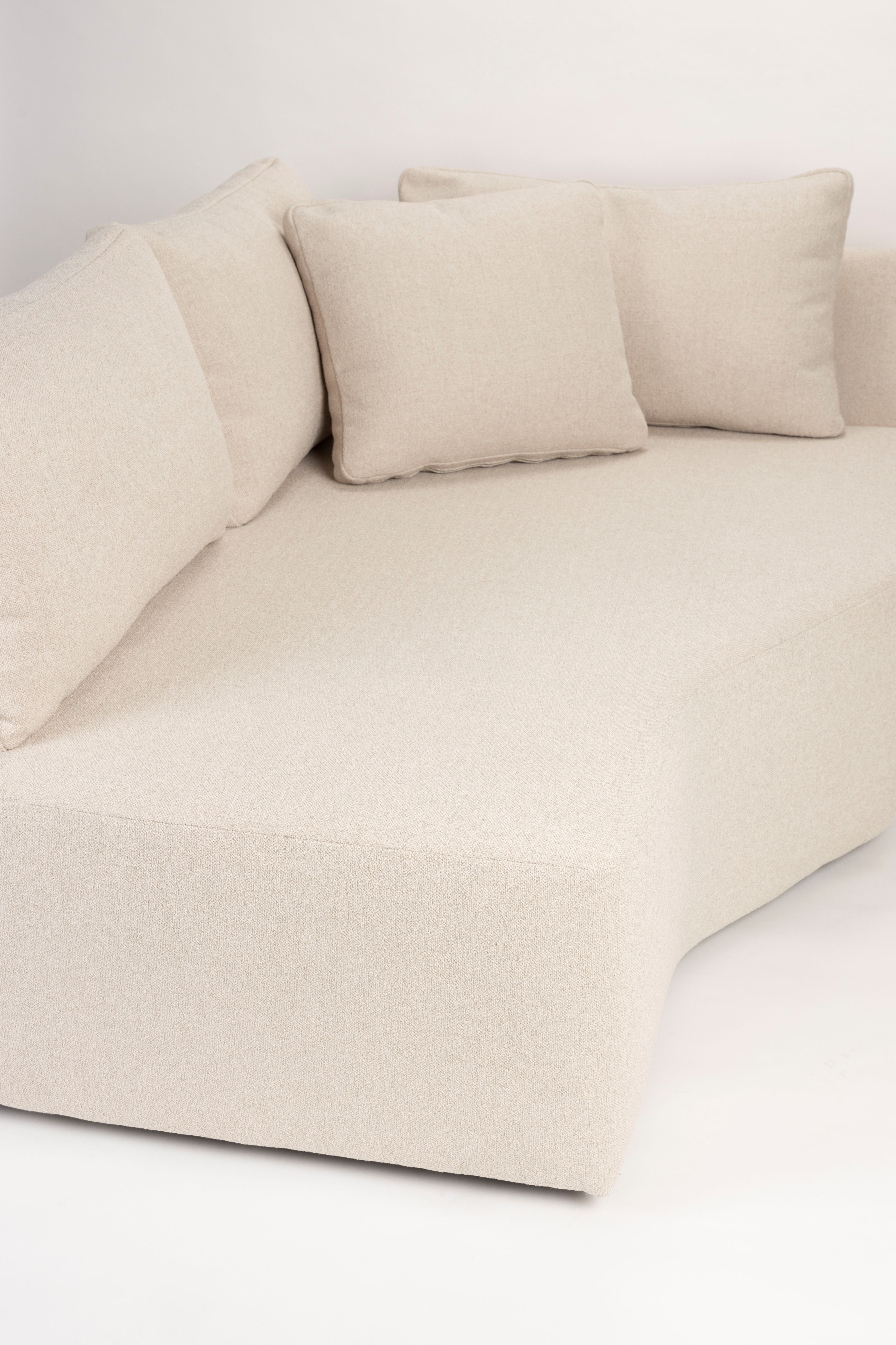 Modulares Sofa PROSPER - linksseitiger Chaiselongue in Sandfarbe