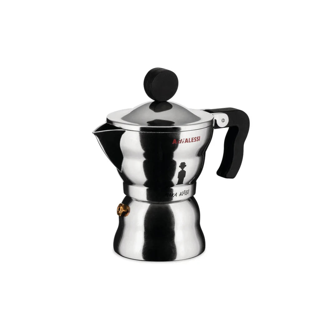 Alessi Silver Moka mit Schwarz