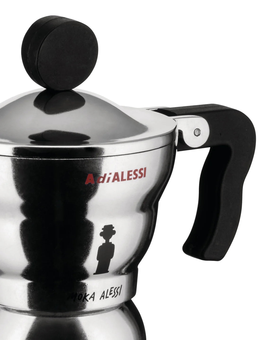 Alessi Silver Moka mit Schwarz