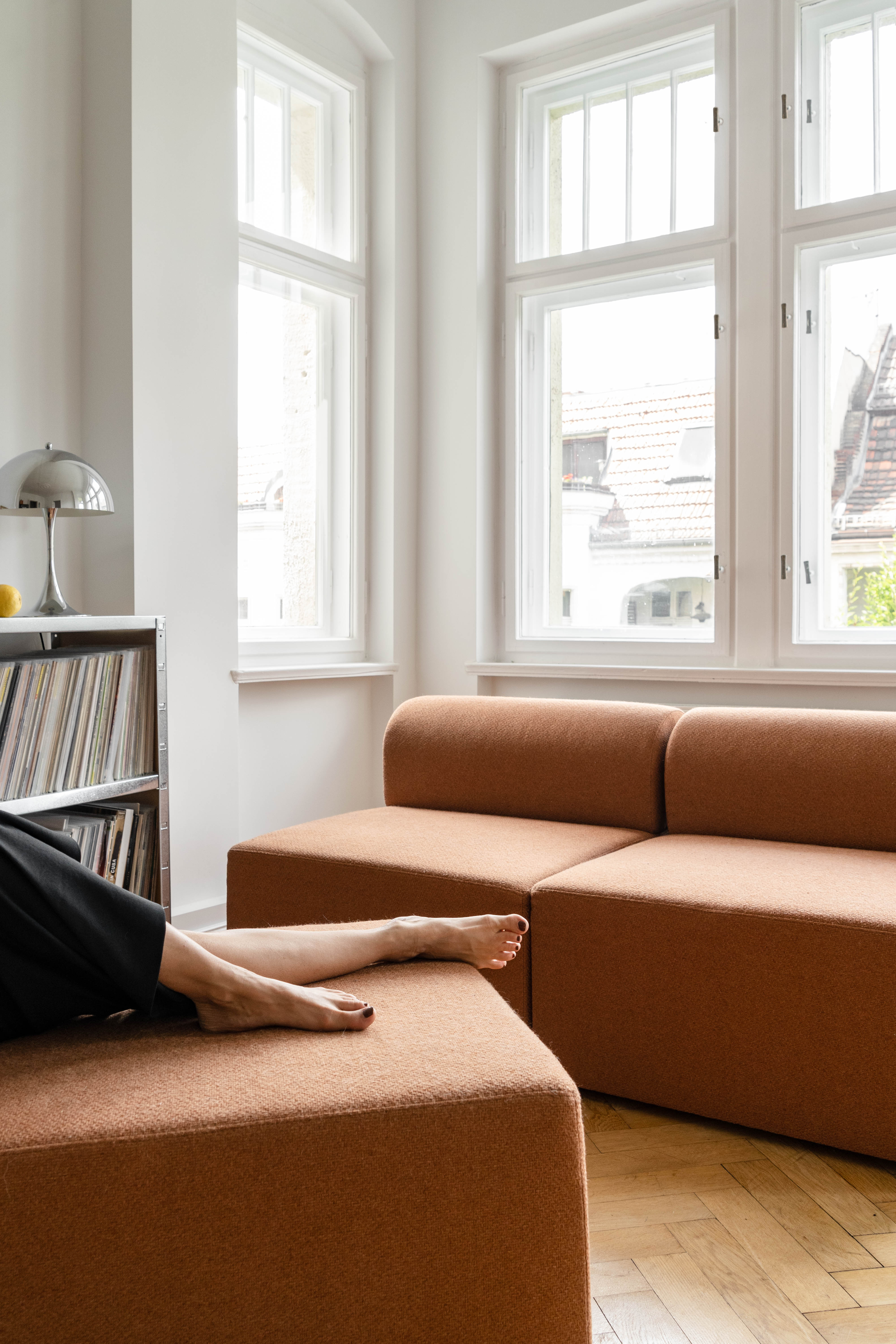Modulsofa TORI - rechte Modul in braunem Boucle