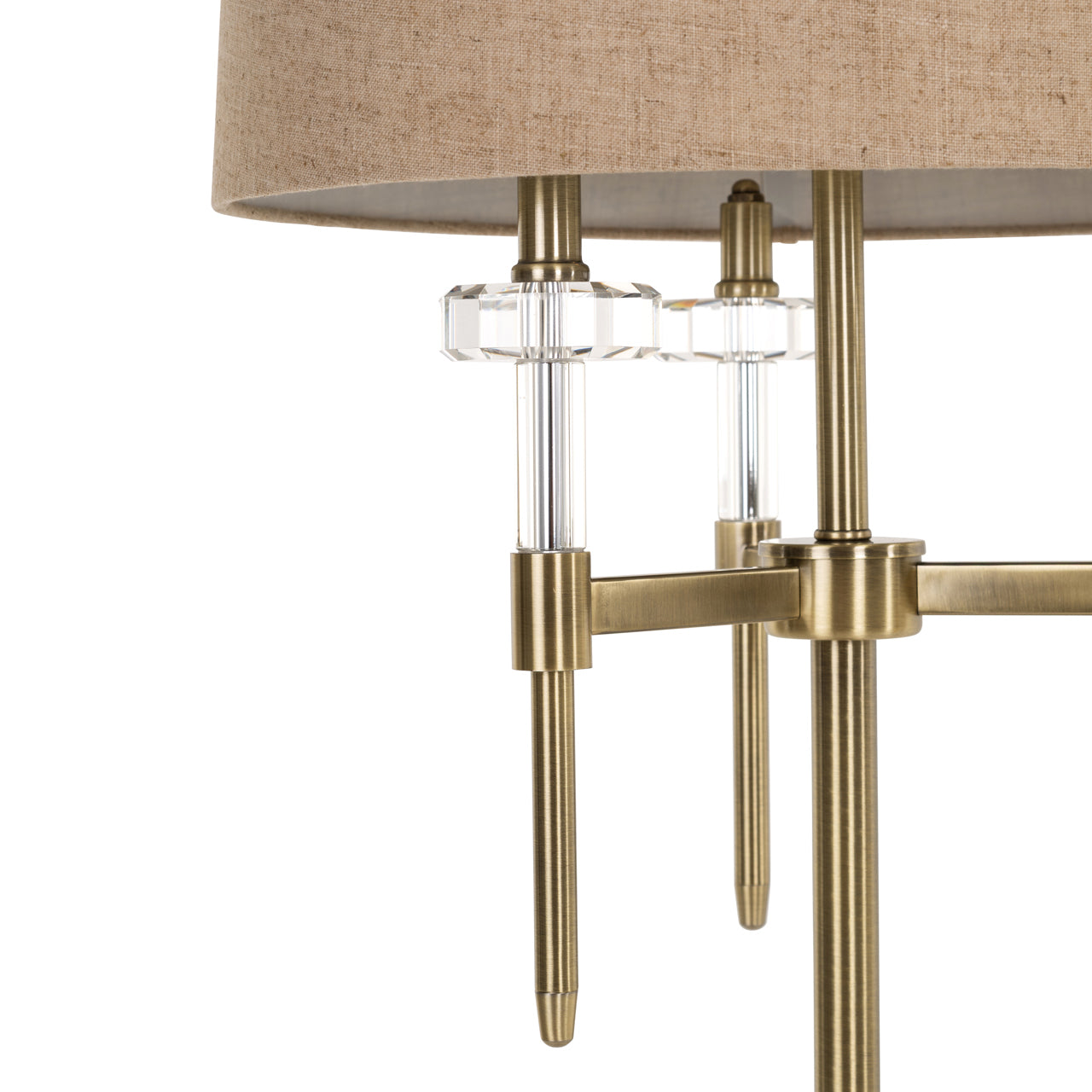 Stehlampe JOSIE mit beigem Schirm und goldener Basis