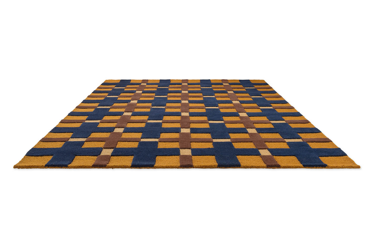 Milano navy-yellow decor rug