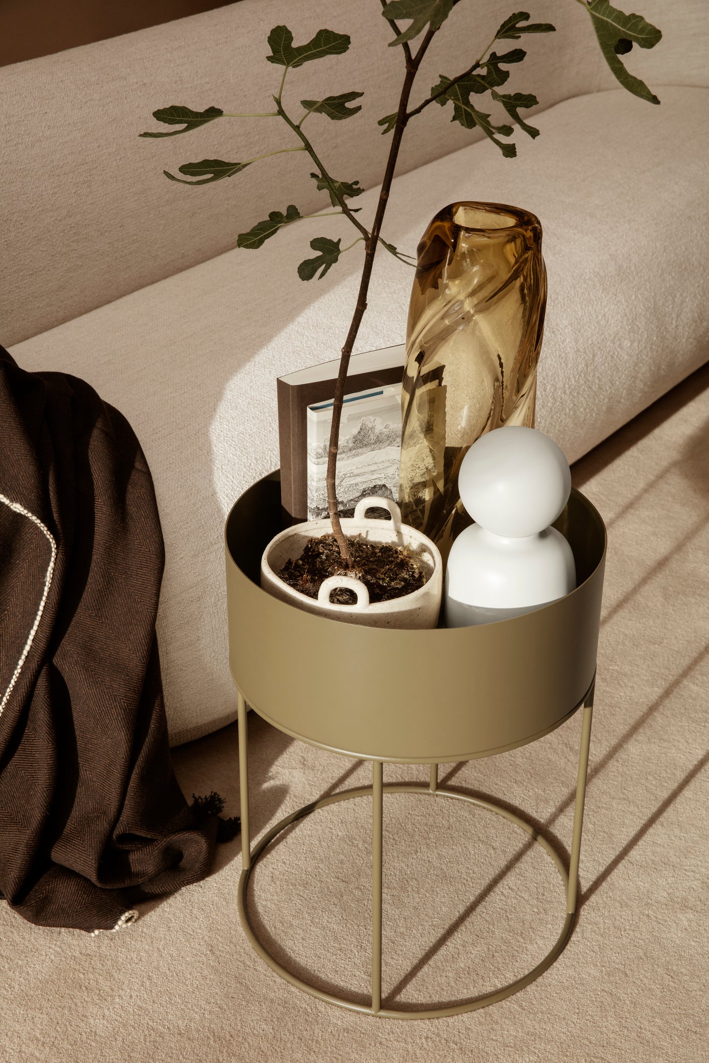 Round planter PLANT BOX ROUND black