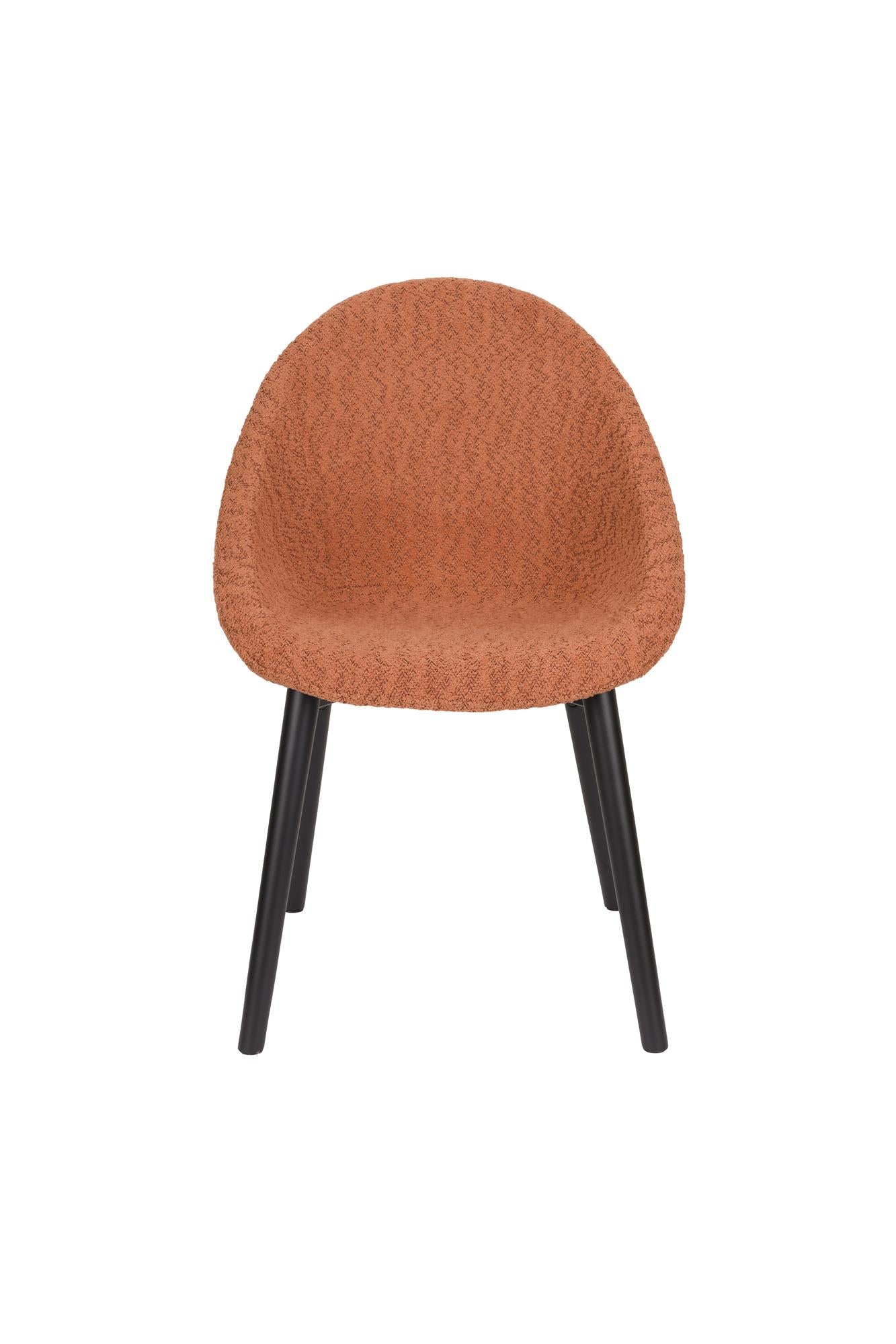 Fenna orange chair with a black base