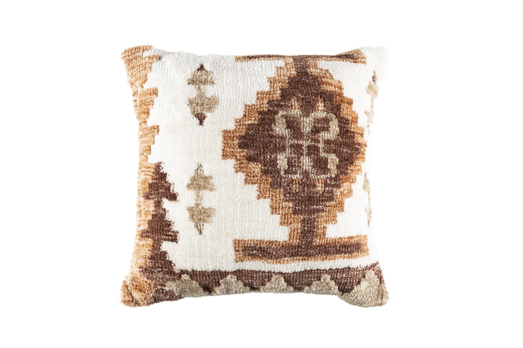 Maron brown pillow with beige