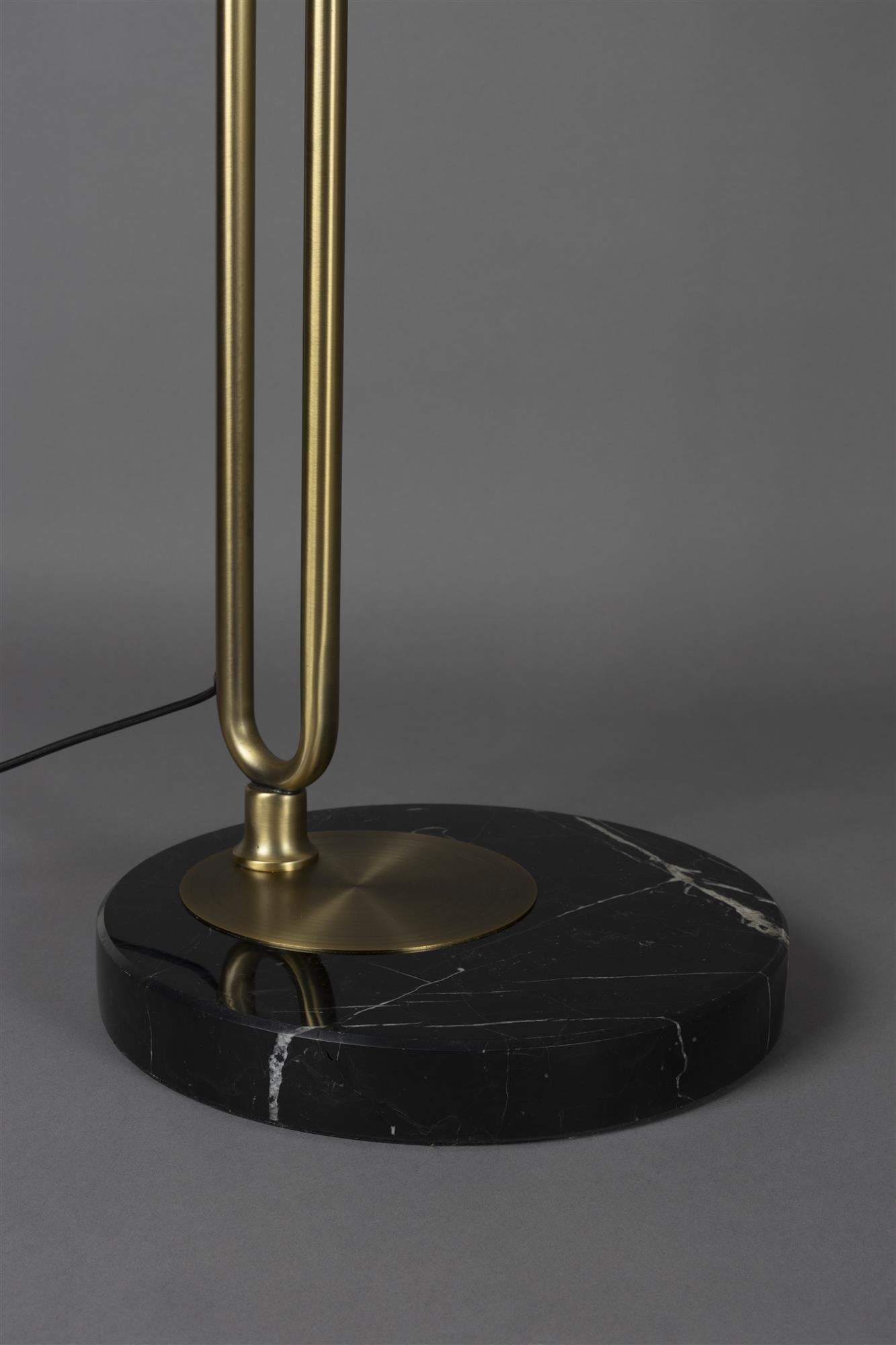 Archie beige floor lamp with black marble