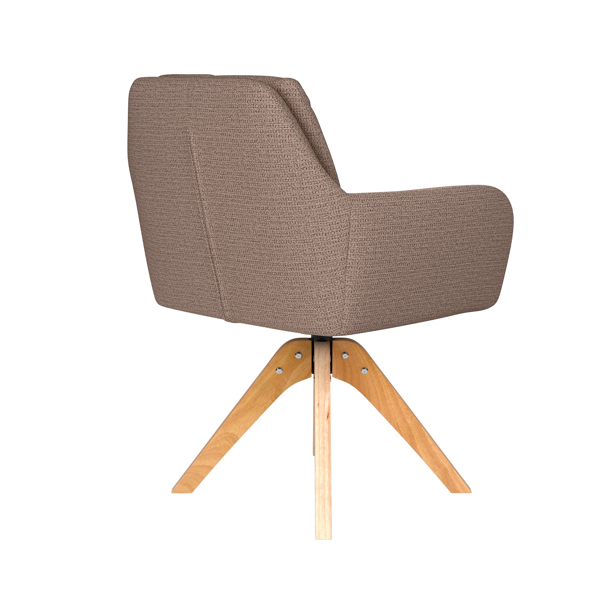 Drehstuhl PETE taupe mit Holzfuß