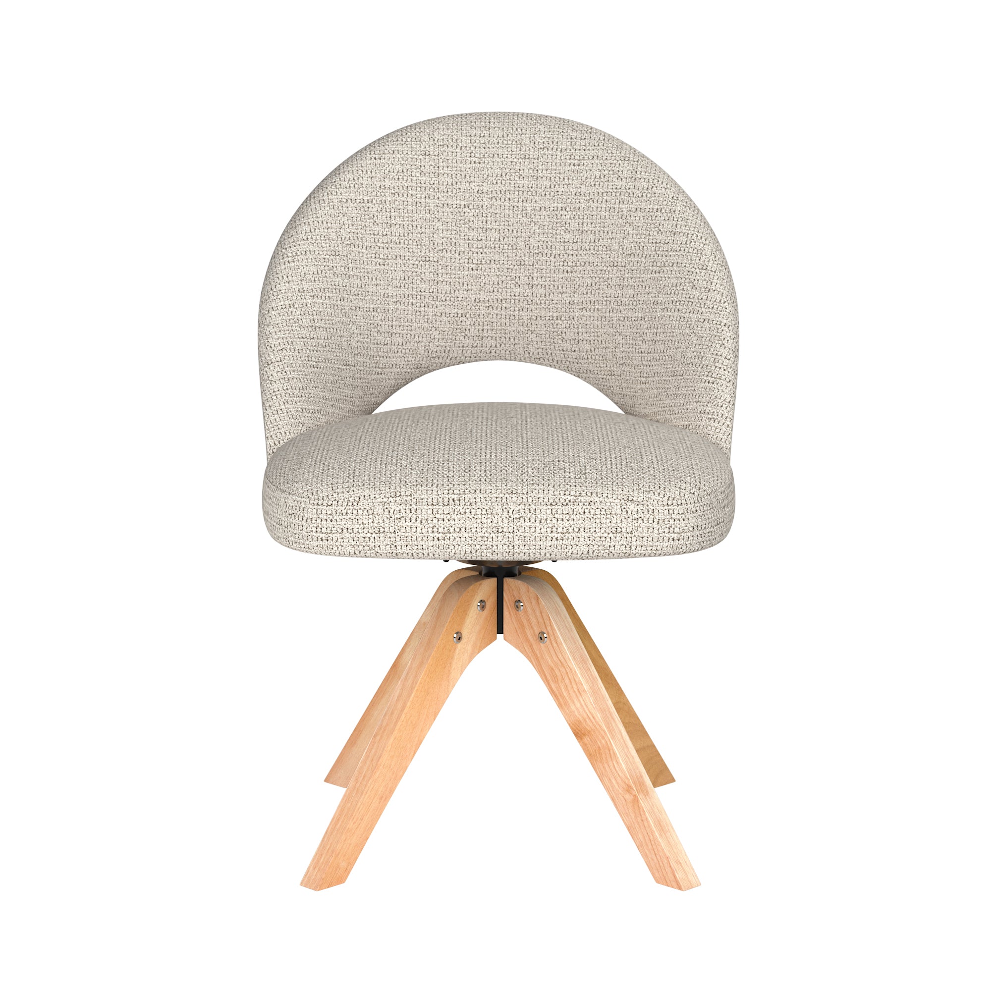 Drehstuhl MICK hellbeige mit Holzgestell