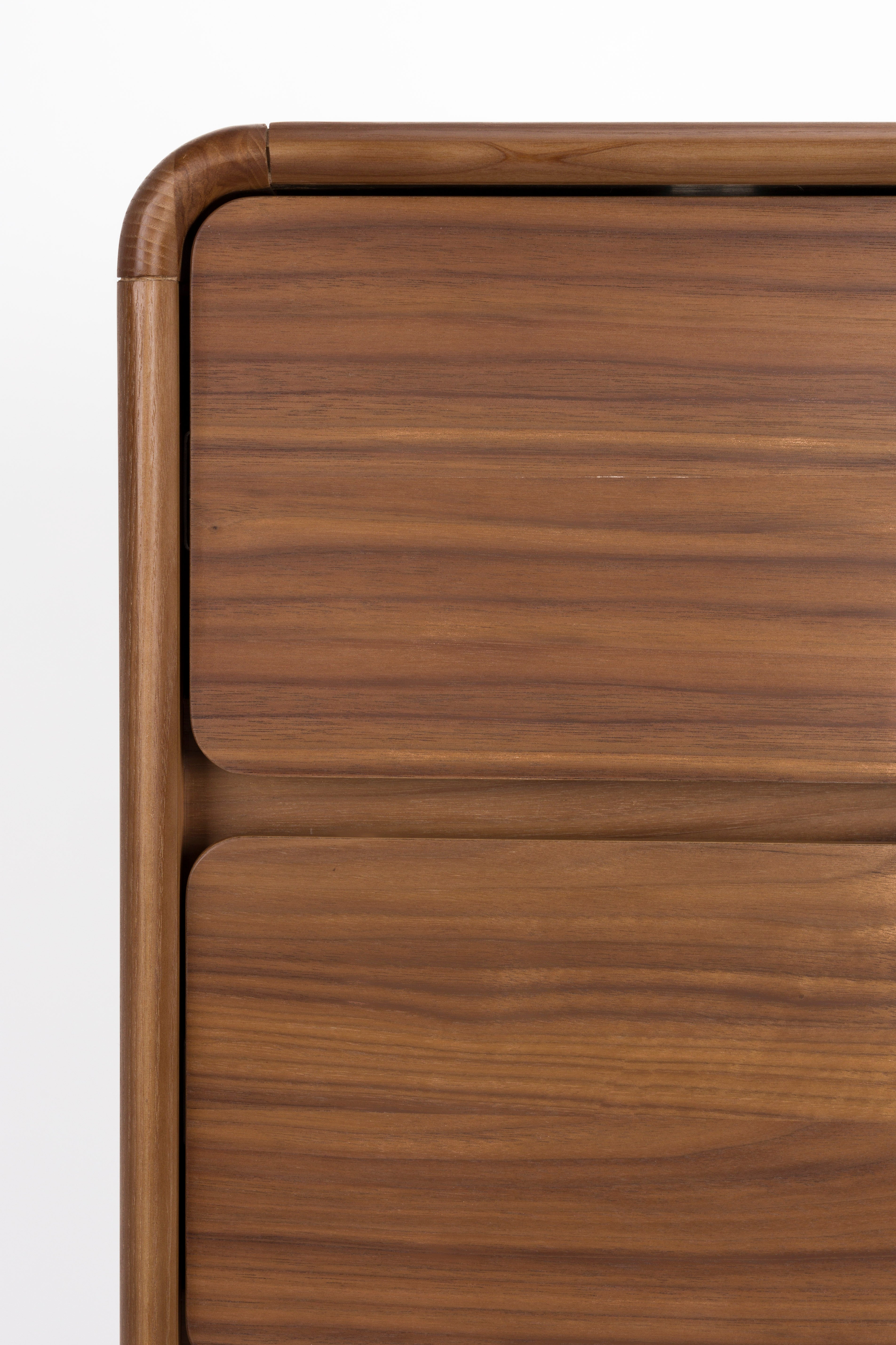 RISE dark veneer chest of drawers