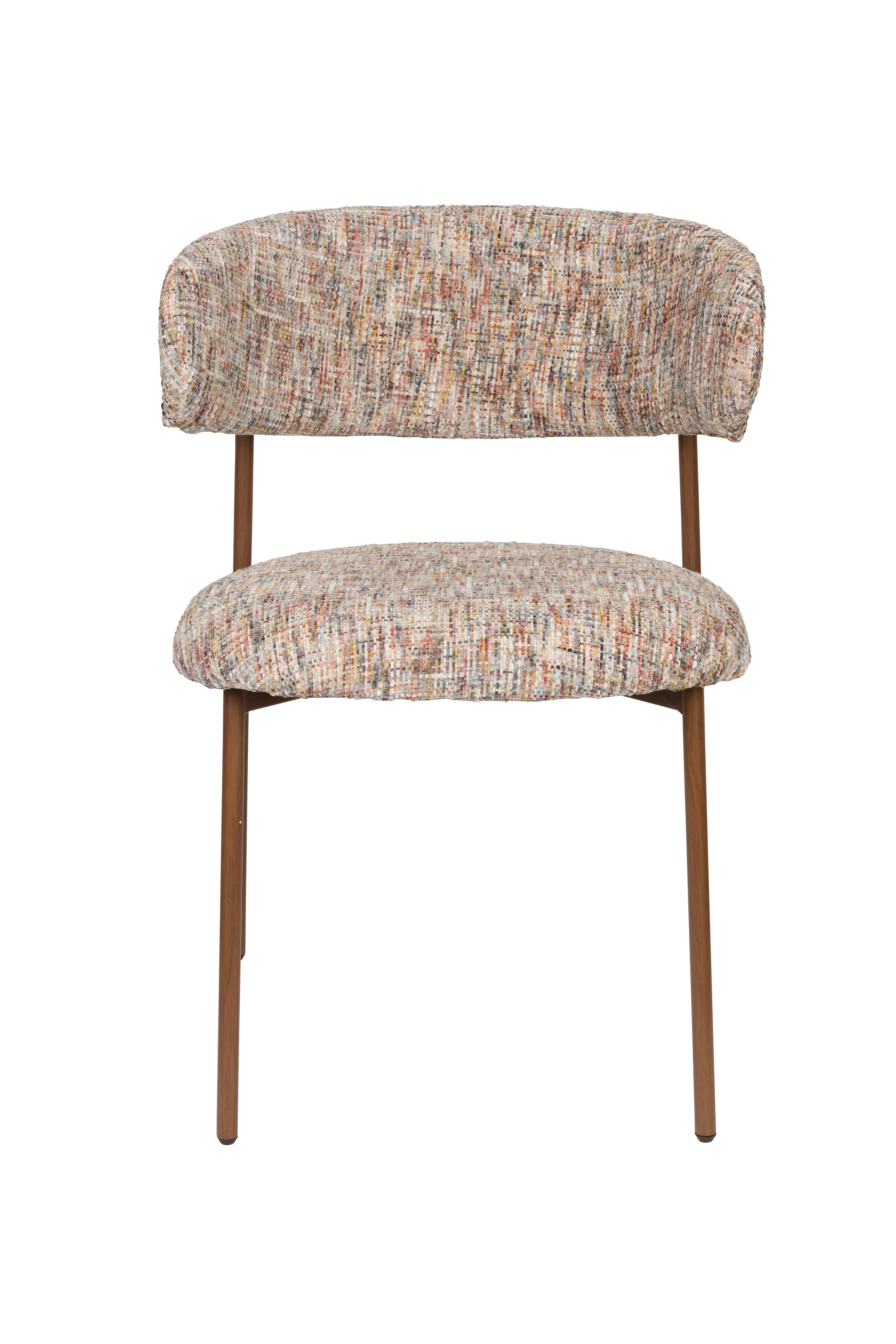 Stuhl CLAES beige Melange mit braunem Gestell